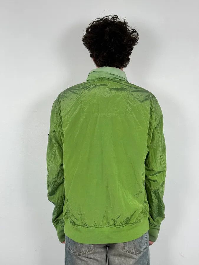 Stone Island 2000s Stone Island Green Shiny Removable Hood Technical Jacket Size US L / EU 52-54 / 3 - 3 Thumbnail