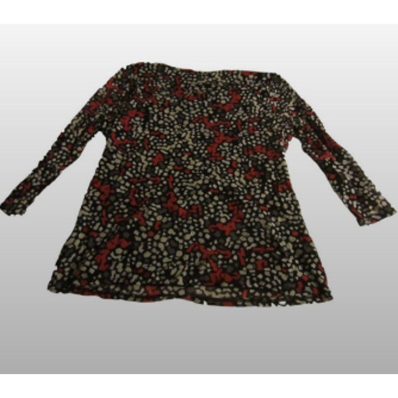 Alfani Abstract Dot & Floral Print Tunic Blouse Alfani Black Red L Size L / US 10 / IT 46 - 6 Thumbnail