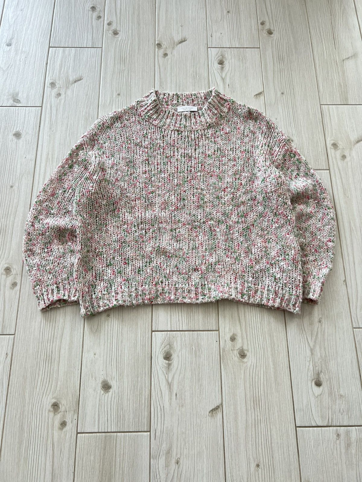 If Six Was Nine Rich Royal Sweater Made in Italy Floral Knit Crew Neck Size M / US 6-8 / IT 42-44 - 3 Thumbnail