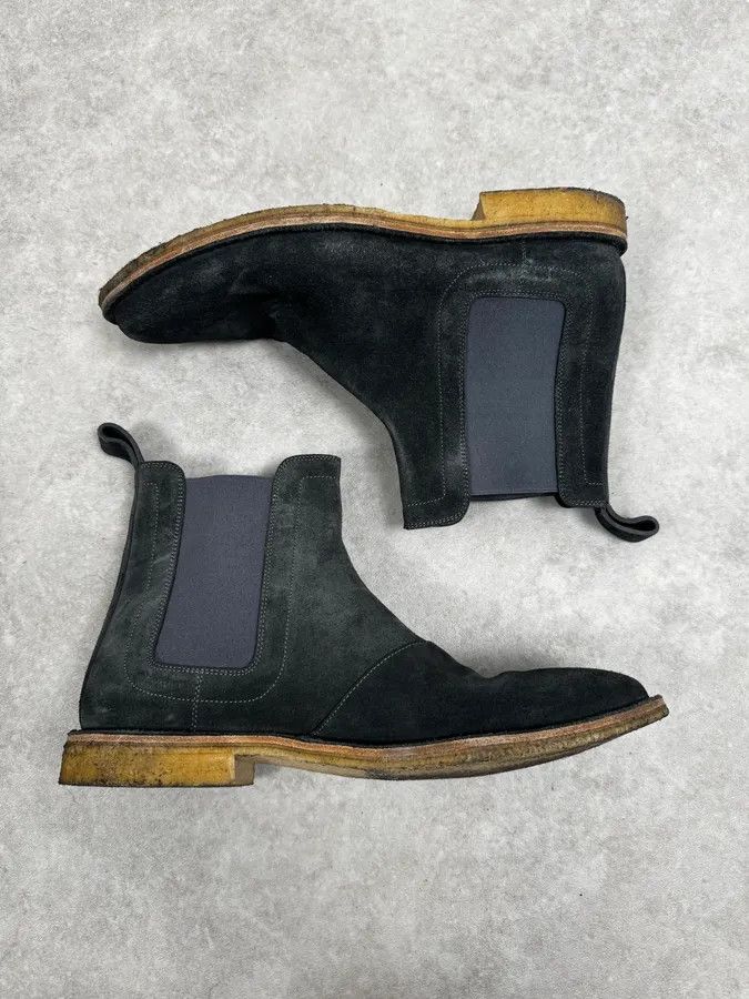 Bottega Veneta Bottega Veneta Clear Faded Black Suede Chelsea Boots Size US 11 / EU 44 - 3 Thumbnail
