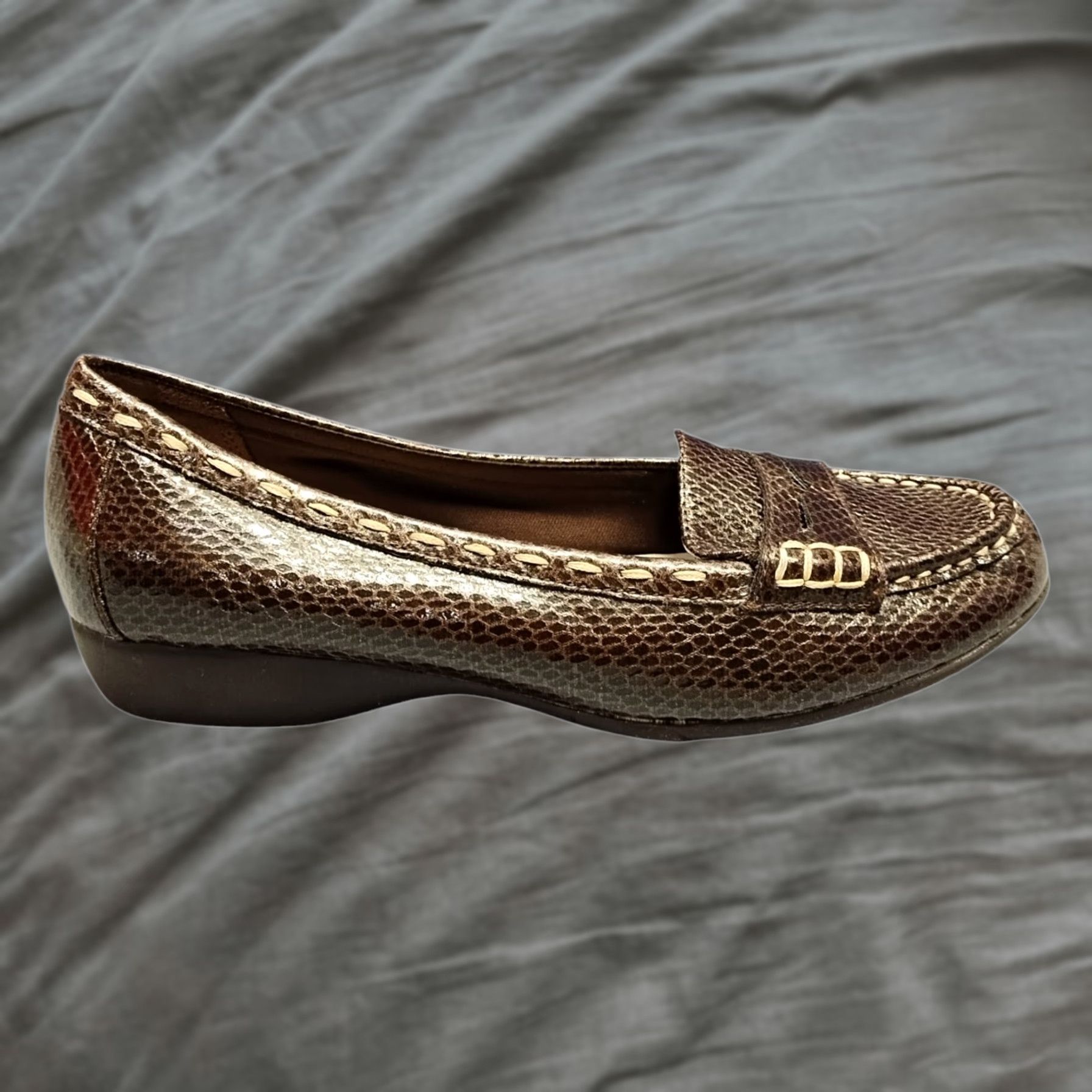 Etienne Aigner Etienne Aigner Ester Flats Womens Size 9M Brown Snake Leather Comfort 92694-7 Flat Womens Size 9M Brown Snake Leather Comfort Size US 9 / IT 39 - 1 Thumbnail