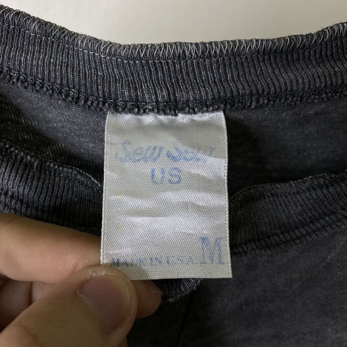 Vintage 1990s Grey Stoned Wash Blank T Shirt Size US M / EU 48-50 / 2 - 4 Thumbnail