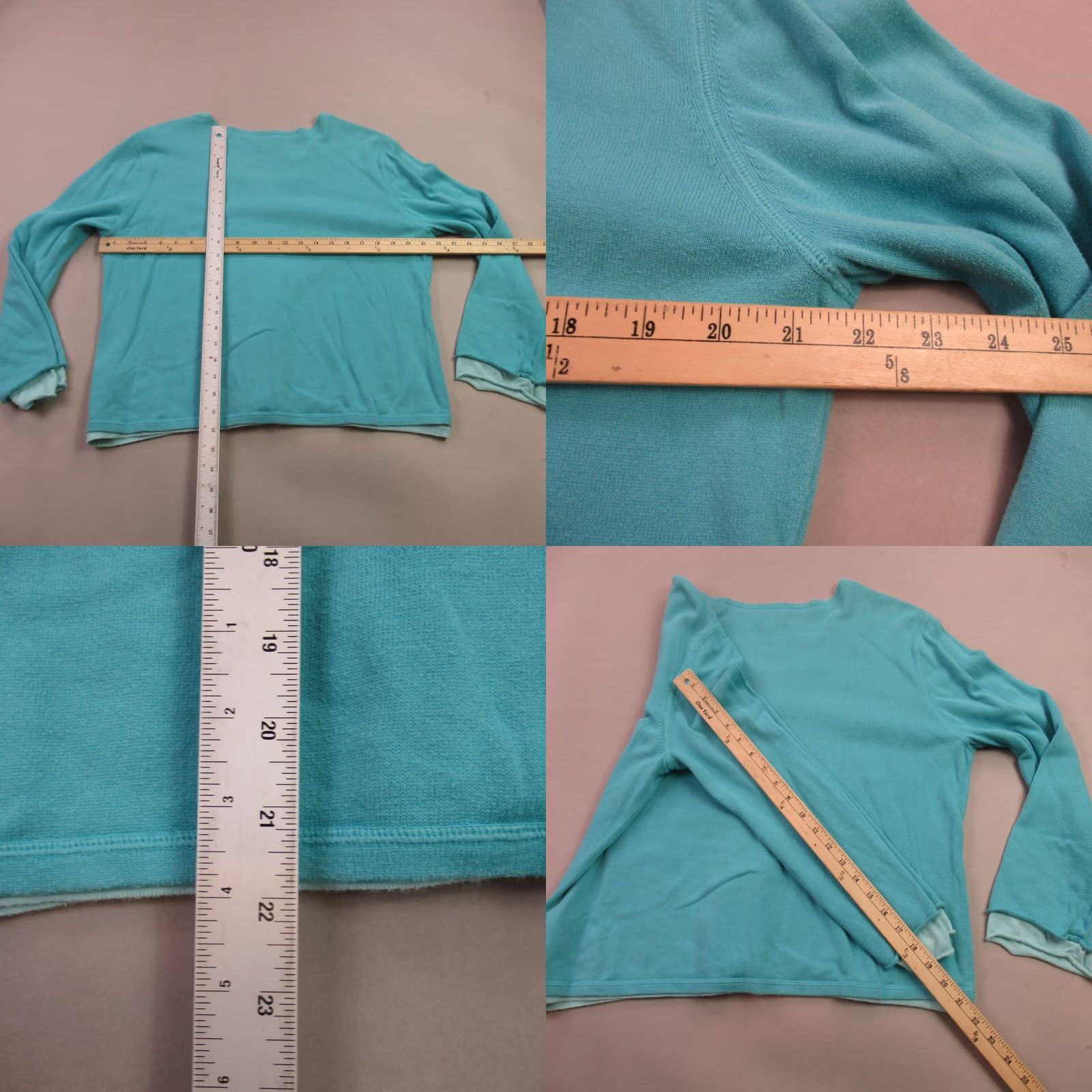 J. Jill J Jill Sweater Womens Large Petite Long Sleeve Pullover V Neck Lightweight Green Size L / US 10 / IT 46 - 8 Thumbnail