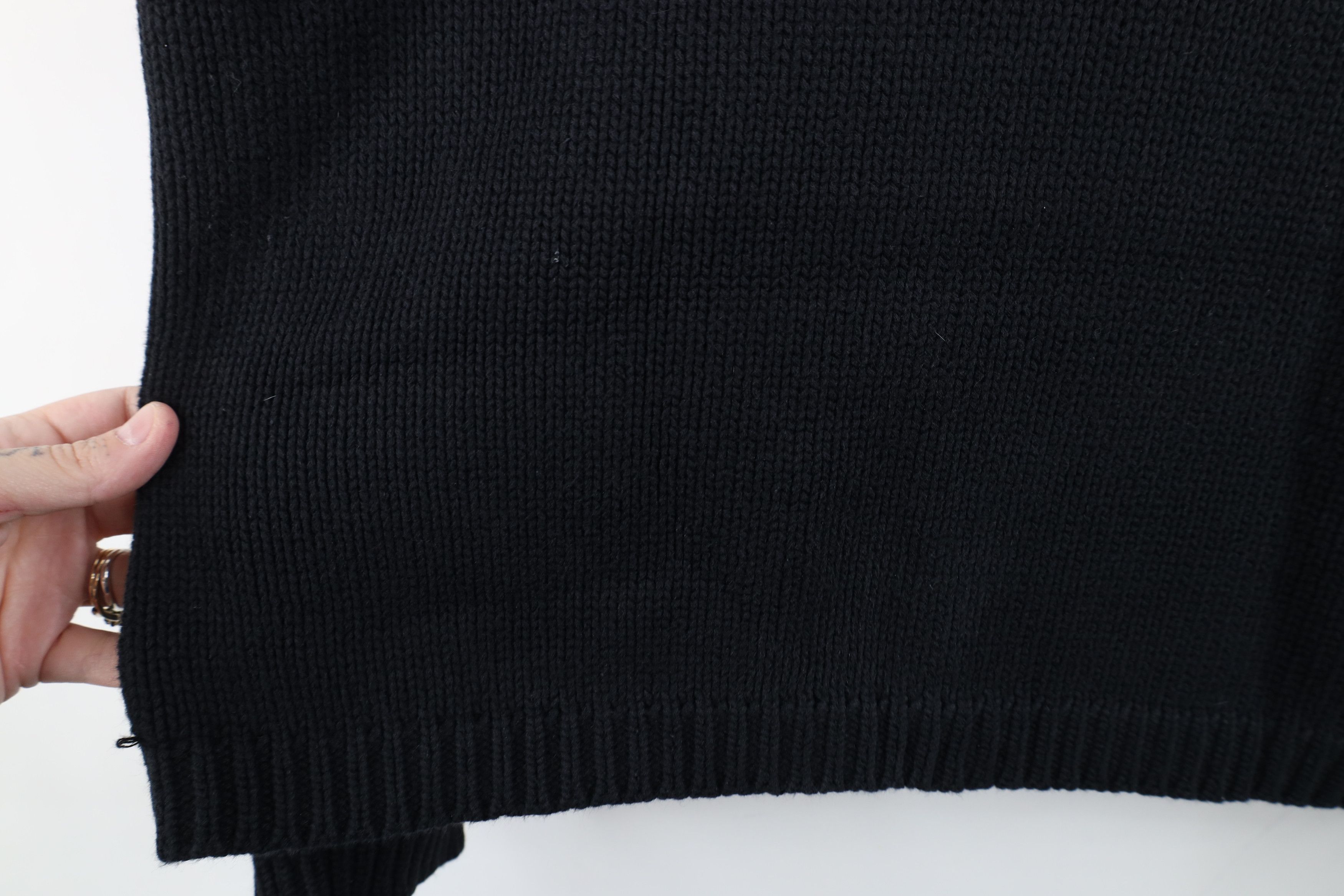 Vintage Vintage 90s Streetwear Cotton Knit Turtleneck Sweater Black Size L / US 10 / IT 46 - 10 Thumbnail