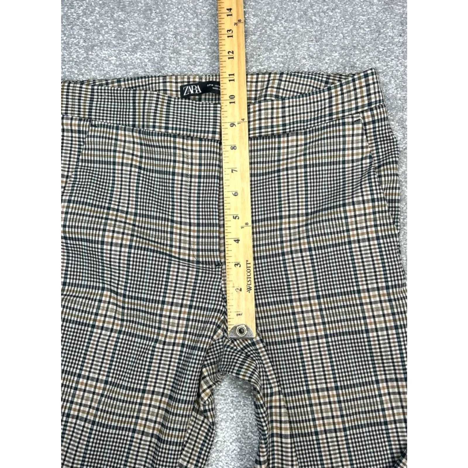 Zara Zara Dress Pants Womens M Multicolor Plaid Flannel Mid Rise Skinny Leg Dress Pants City Modern Casual Formal Size 32" / US 10 / IT 46 - 5 Thumbnail