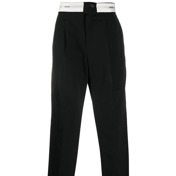 image of Ambush Design Ambush Folded Waist Wool Trousers Black Men’S 3/l $992, Men's (Size 36)