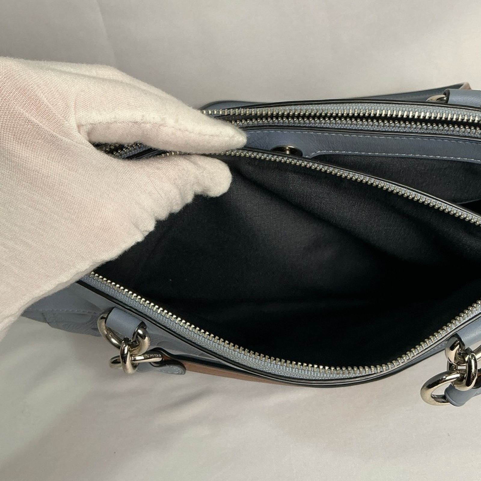 Coach Coach Lt Blue Signature Leather Mini Brooke Carryall Satchel Size ONE SIZE - 15 Thumbnail