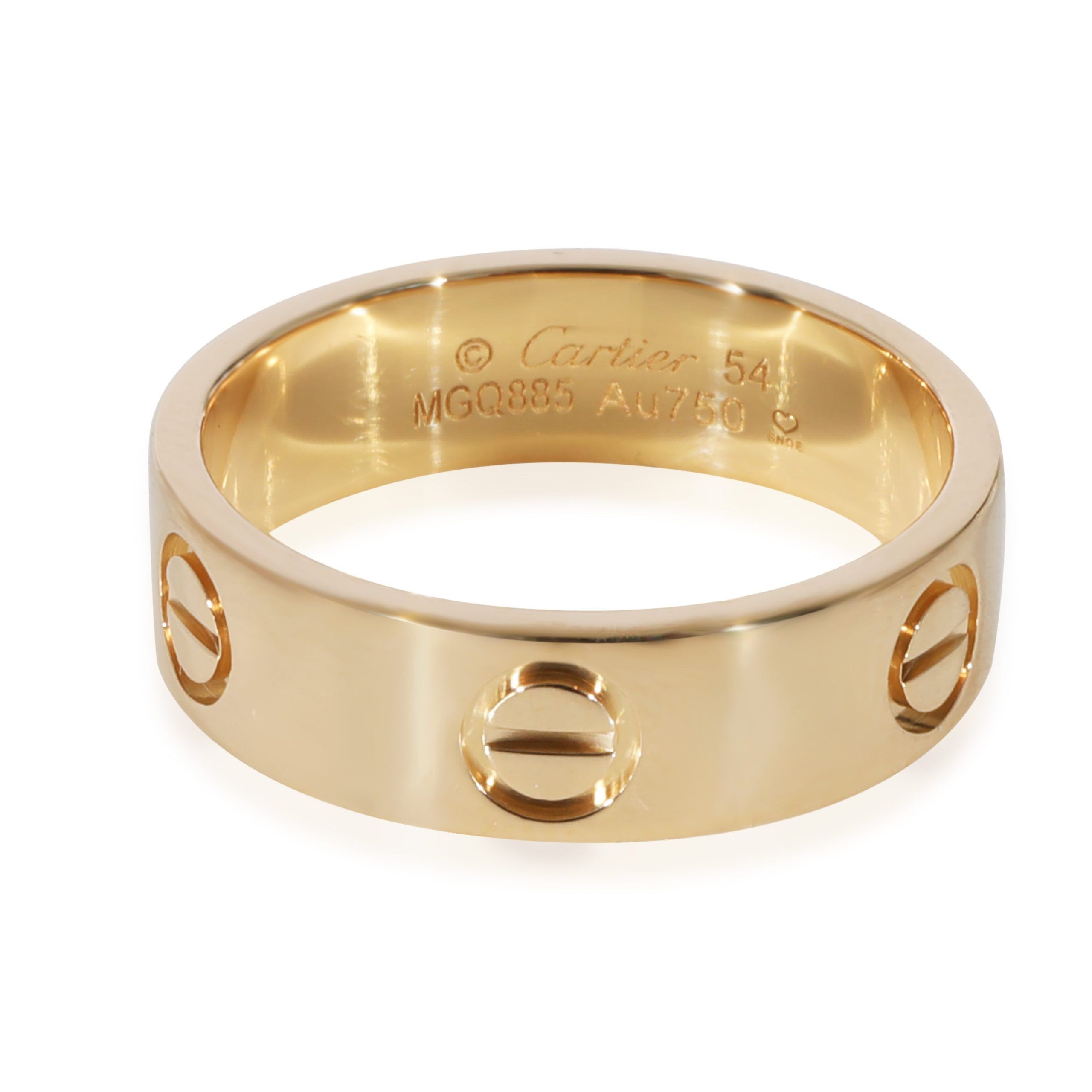image of Cartier Love Ring In 18Kt Yellow Gold, Women's