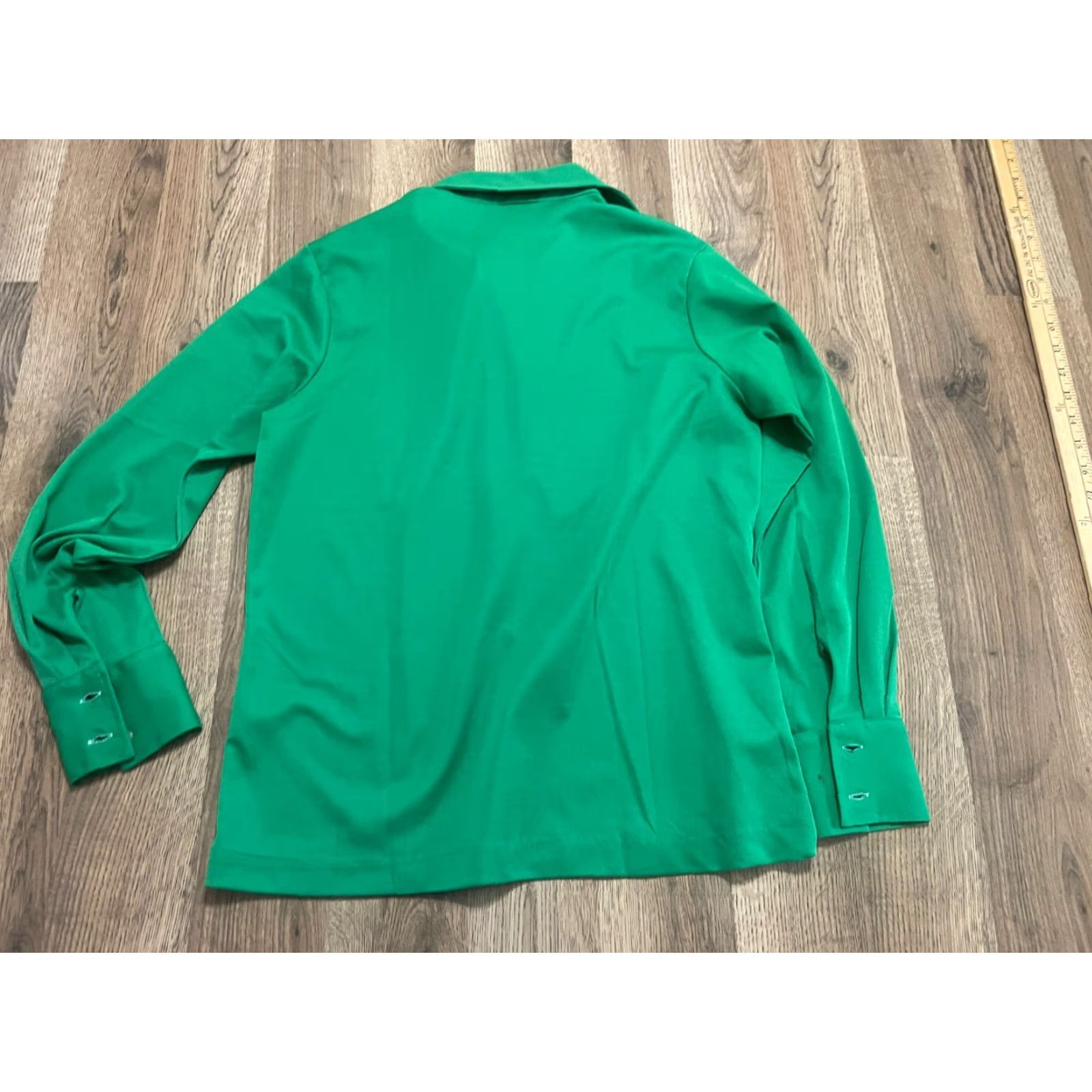 Vintage VINTAGE Montgomery Ward Shirt Women L Green Polo Long Sleeve Casual Solid Modern Polo Shirt Womens L Green Size L / US 10 / IT 46 - 2 Thumbnail