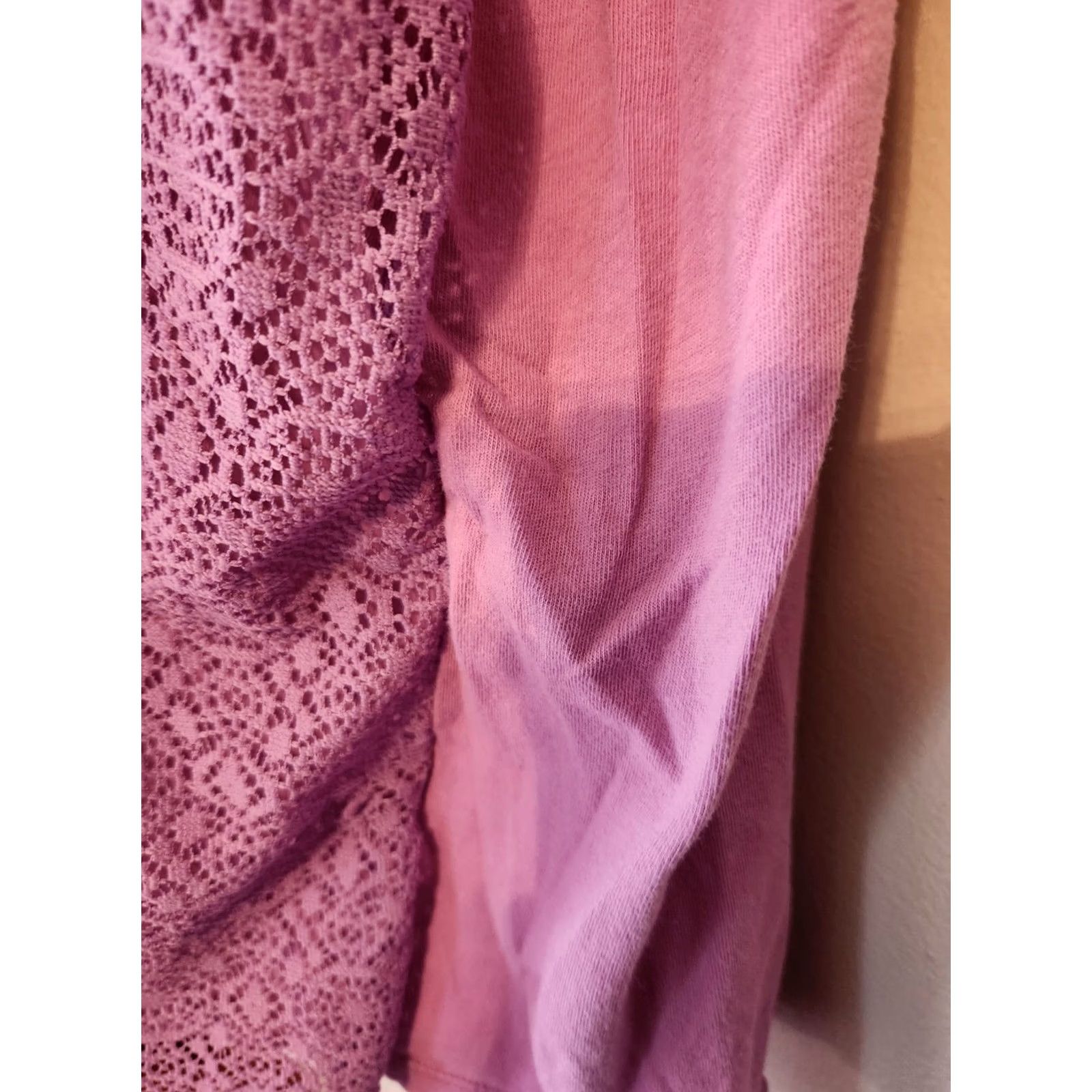 Vintage Laura Scott Purple Lace Overlay Short Sleeve Blouse 3X Womens Casual Top Size XXL / US 16-18 / IT 52-54 - 3 Thumbnail
