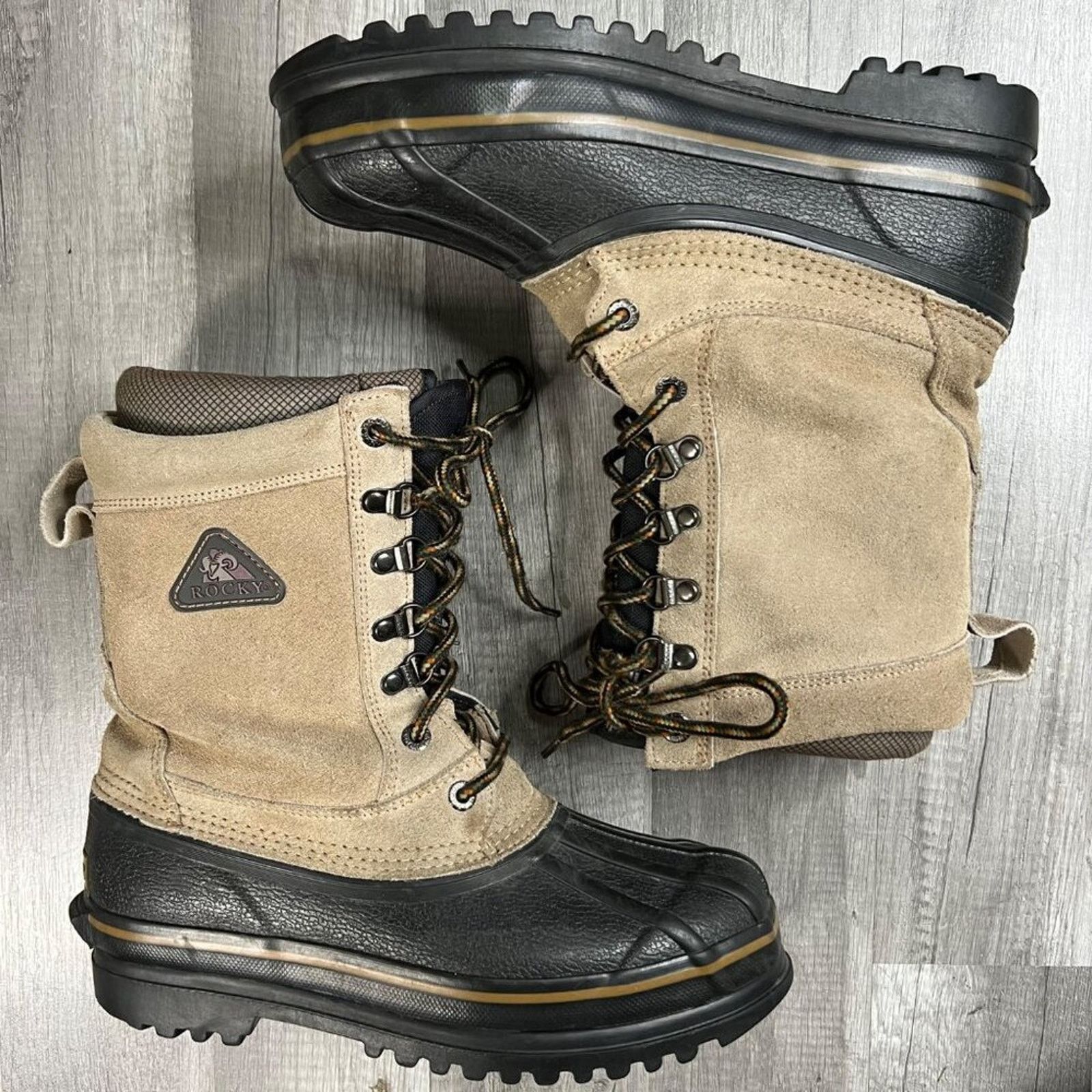 ROCKY 7856 INSULATED BROWN LEATHER RUBBER SOLE Boots MENS 8M ROCKY 7856 INSULATED BROWN LEATHER RUBBER SOLE Boots MENS 8M main image 2