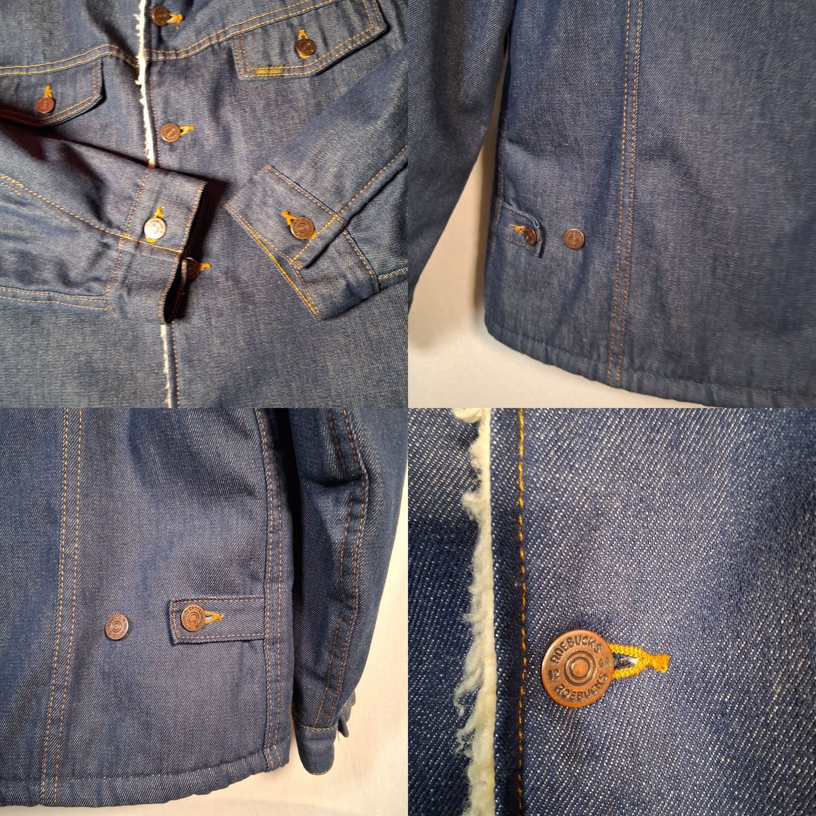 Sears Vintage Sears Roebucks Denim Trucker Jean Jacket Men 46 R Sherpa Lined Blue Size US 30 / EU 46 - 8 Thumbnail