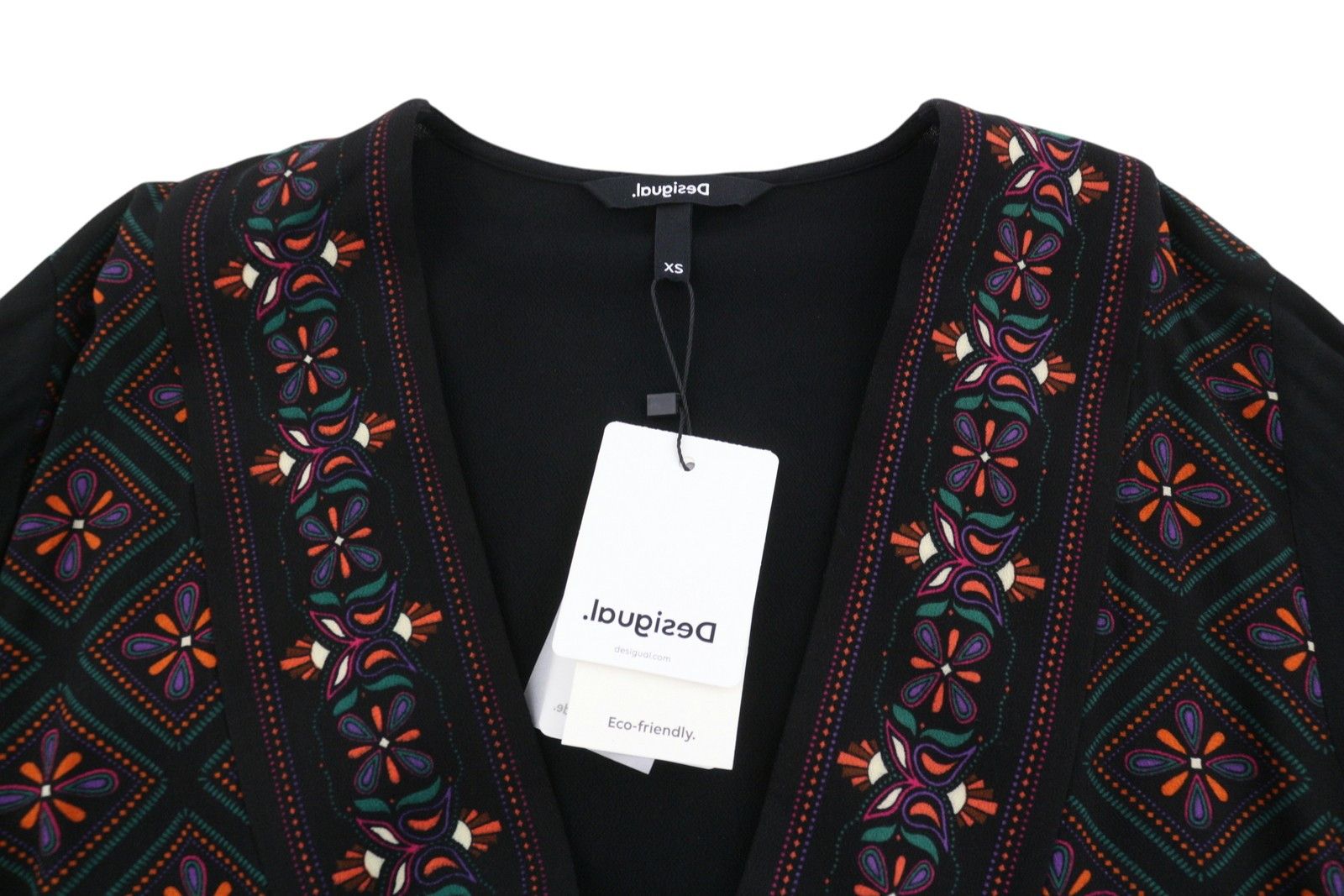 Desigual VEST MARIAN XS Black Patterned Oversized Dress 89019 Size XS / US 0-2 / IT 36-38 - 6 Thumbnail