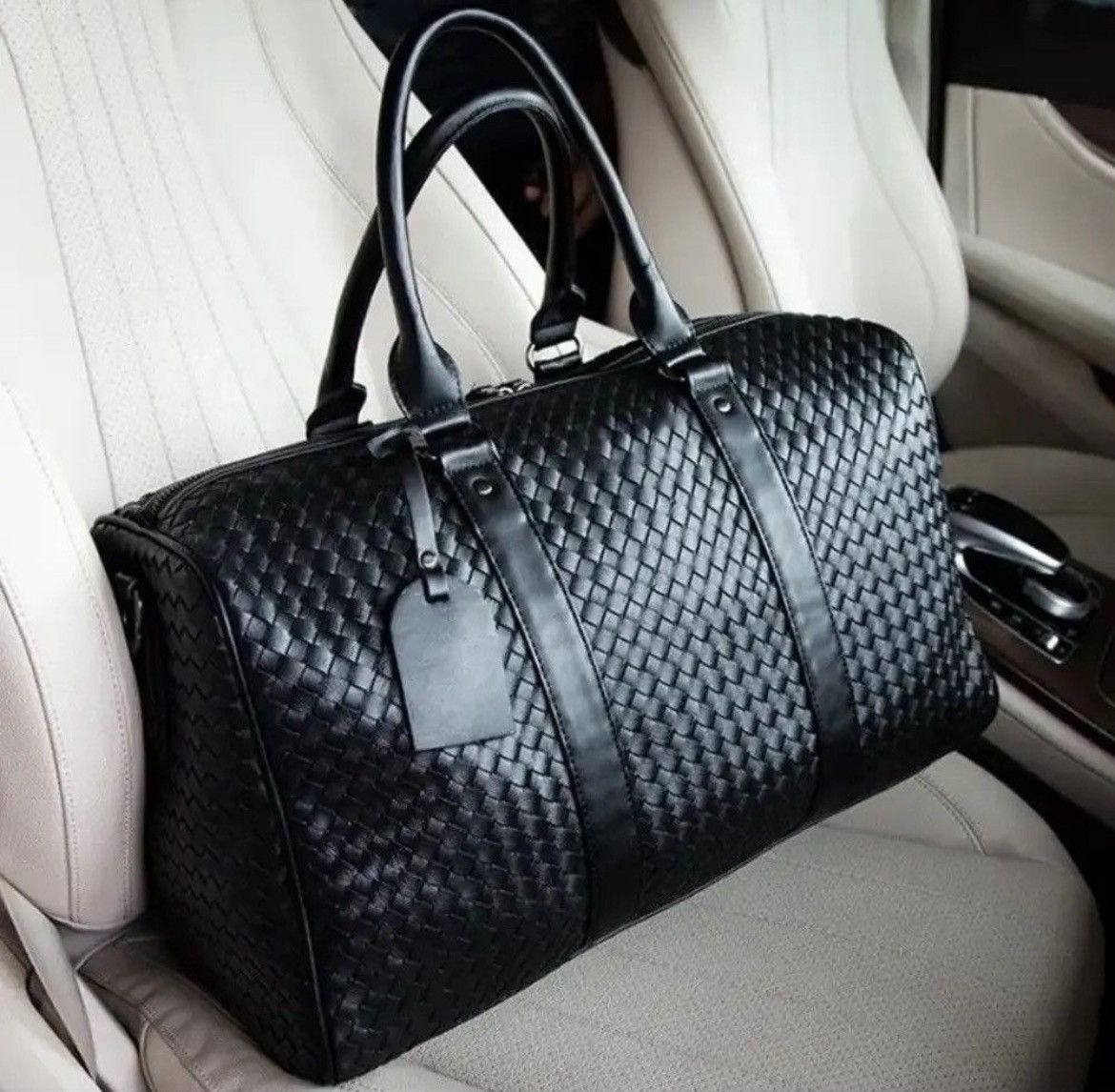 Japanese Brand × Vintage Outdoor retro woven travel duffle bag pu leather Size ONE SIZE - 3 Thumbnail