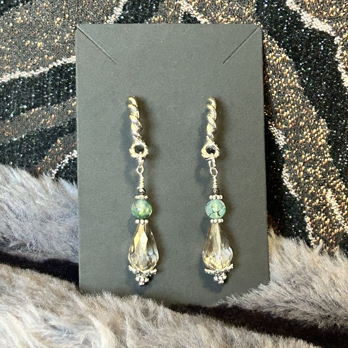 Handmade Handcrafted raindrop faceted rutilated quartz earrings Size ONE SIZE - 7 Thumbnail