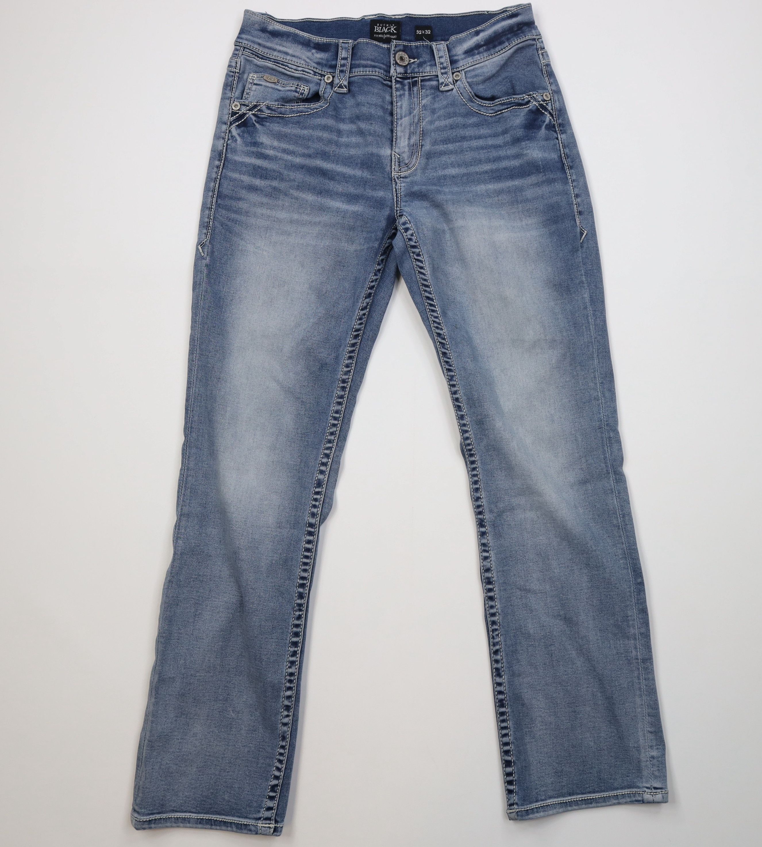 Vintage Buckle BKE Black Stitch Fit 11 Straight Leg Denim Jeans Size US 32 / EU 48 - 1 Thumbnail