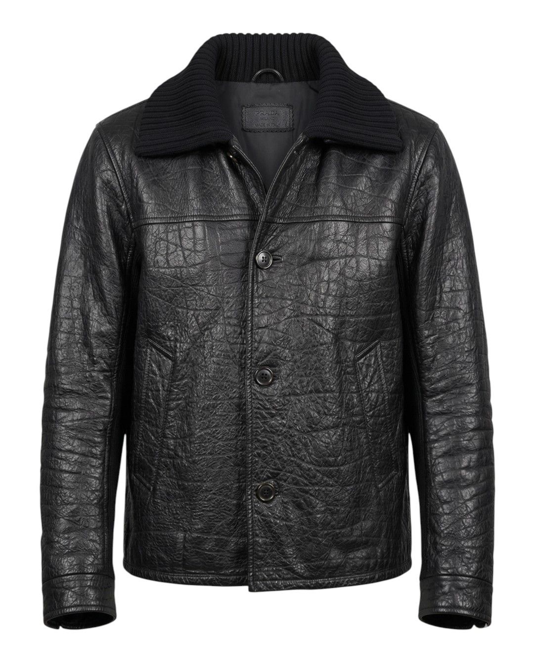 Prada RARE PRADA MAIN LINE LEATHER FRONT WOOL JACKET Size US M / EU 48-50 / 2 - 1 Thumbnail