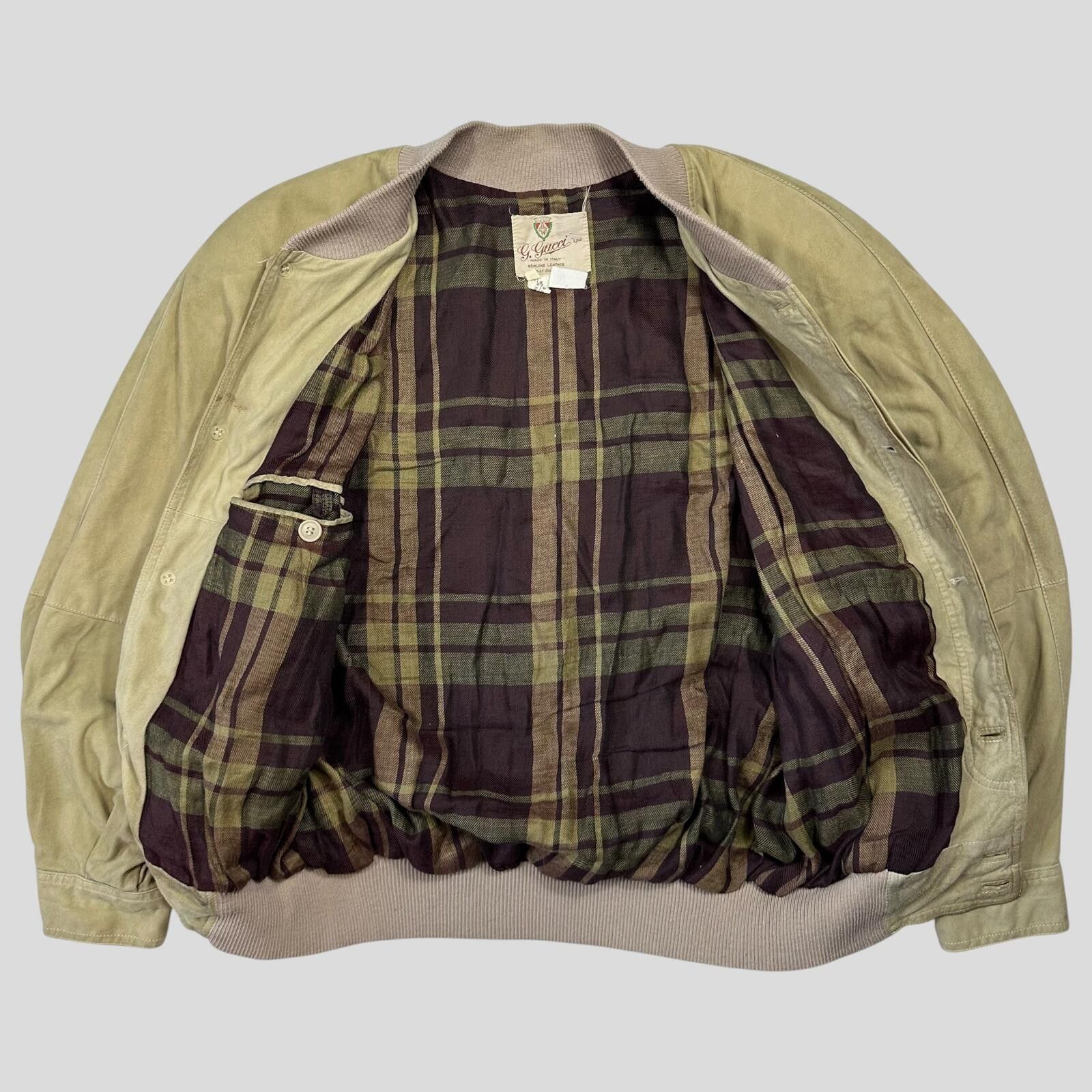 Gucci Gucci 1970’s Suede Leather Flannel Lined Flight Jacket - L Size US L / EU 52-54 / 3 - 2 Thumbnail