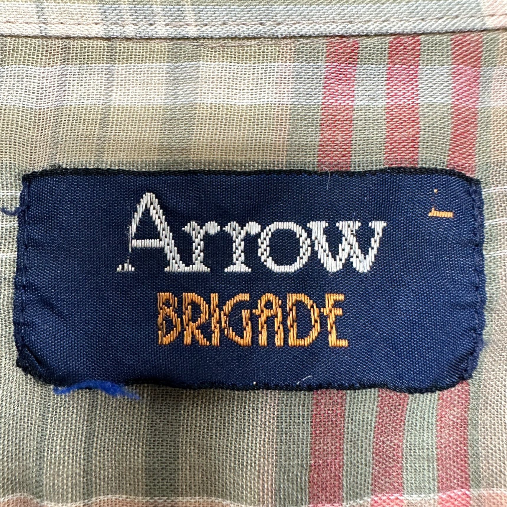 Arrow VINTAGE Arrow Brigade Shirt Mens L Green Red Button Up Board Polyester Blend 70s Size US L / EU 52-54 / 3 - 2 Thumbnail