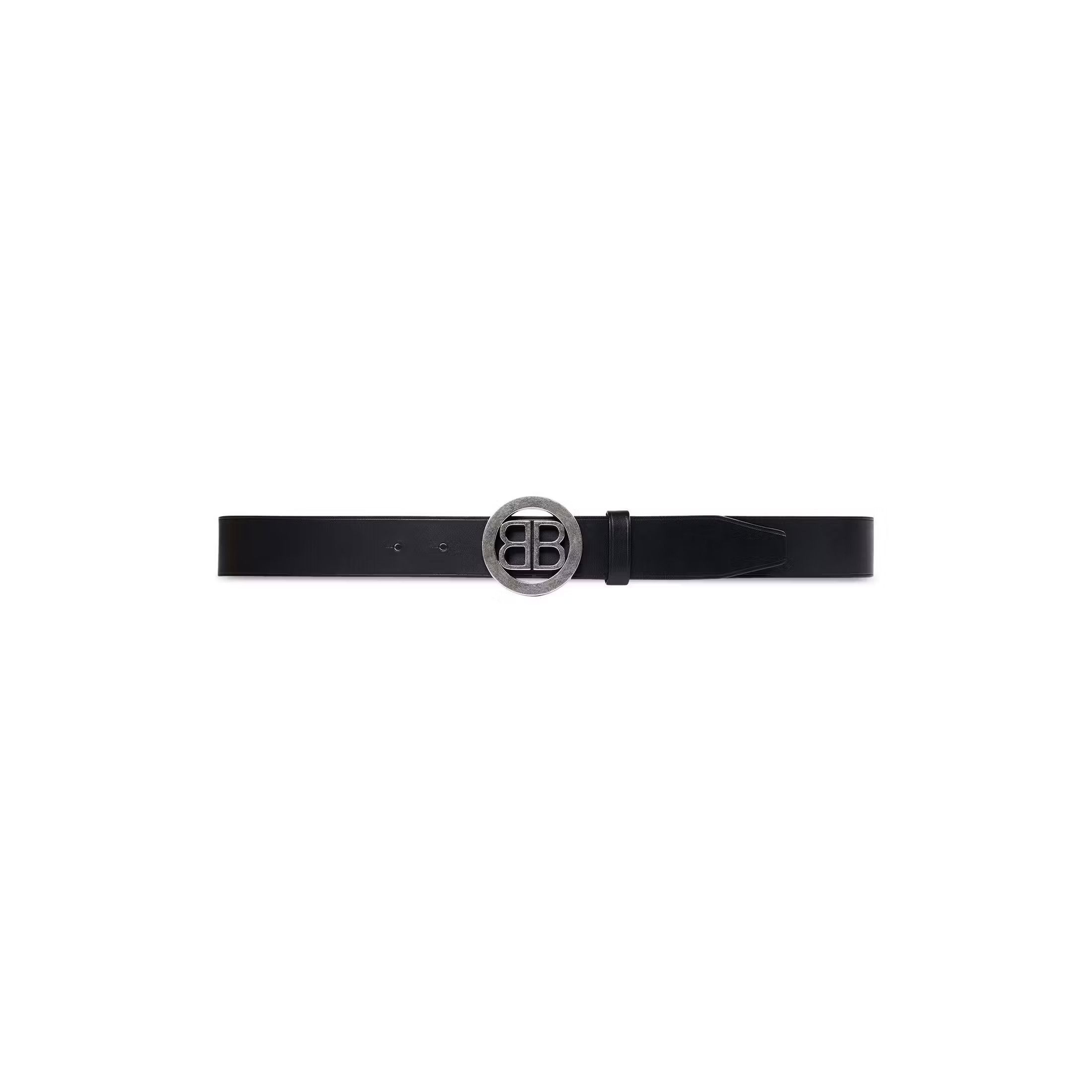 image of Balenciaga O1In1G1223 Circled Bb Large Belt In Black, Men's (Size 28)