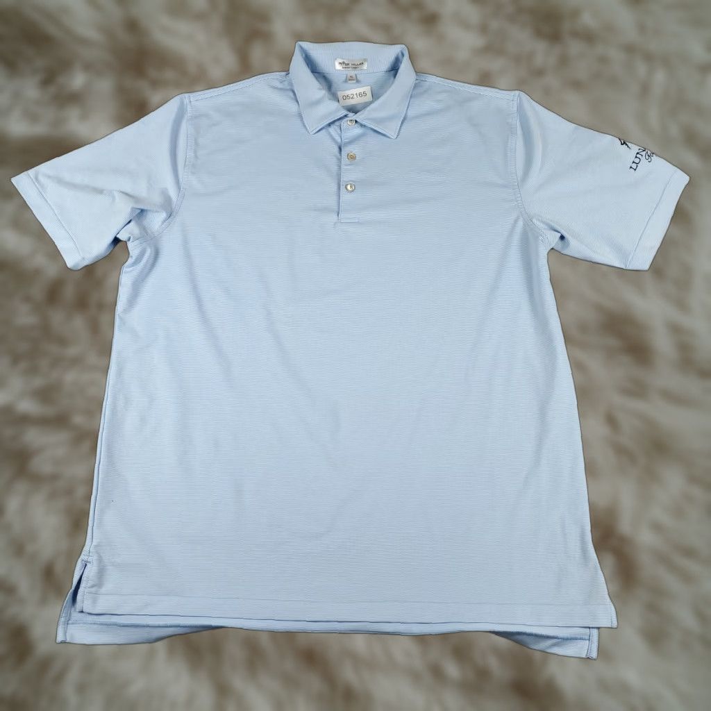 Peter Millar Peter Millar Polo Shirt Mens XL Blue Striped Short Sleeve Activewear Size US XL / EU 56 / 4 - 1 Thumbnail