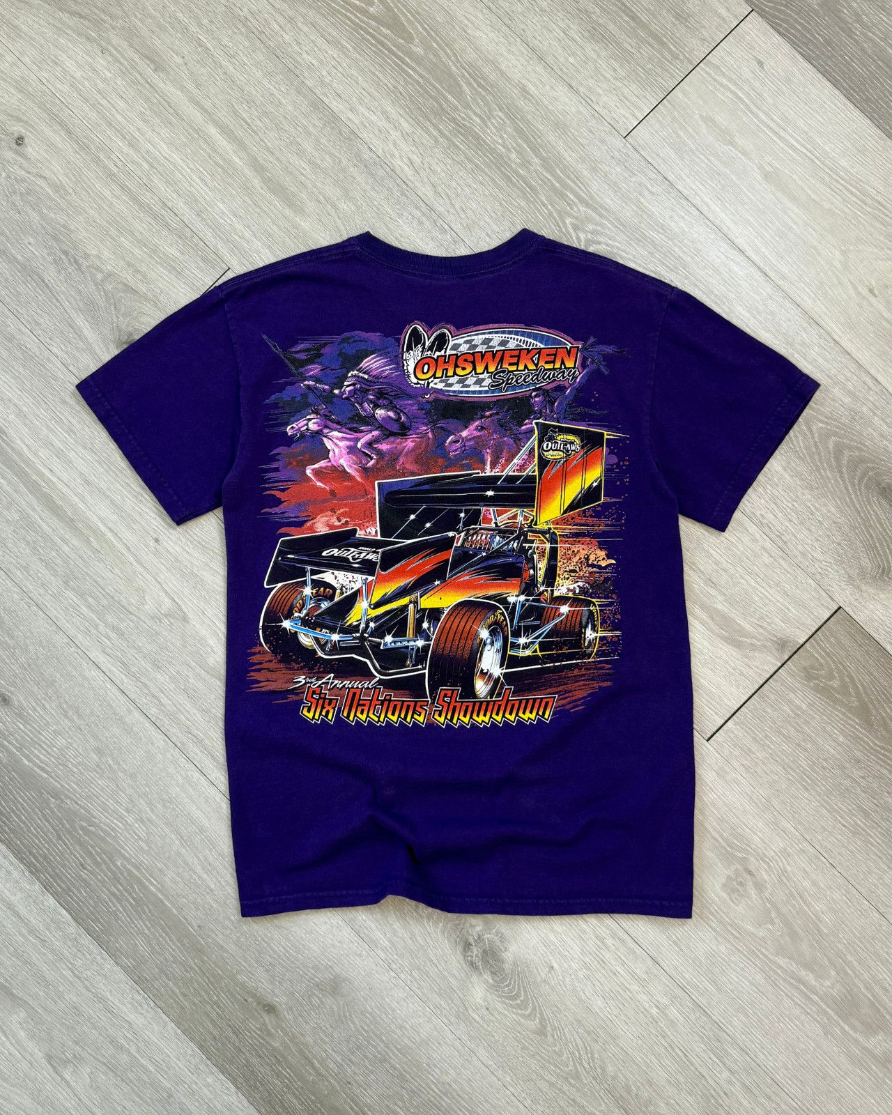 Vintage Rare World Of Outlaws Six Nations Showdown T-Shirt - Small Size US S / EU 44-46 / 1 - 1 Thumbnail