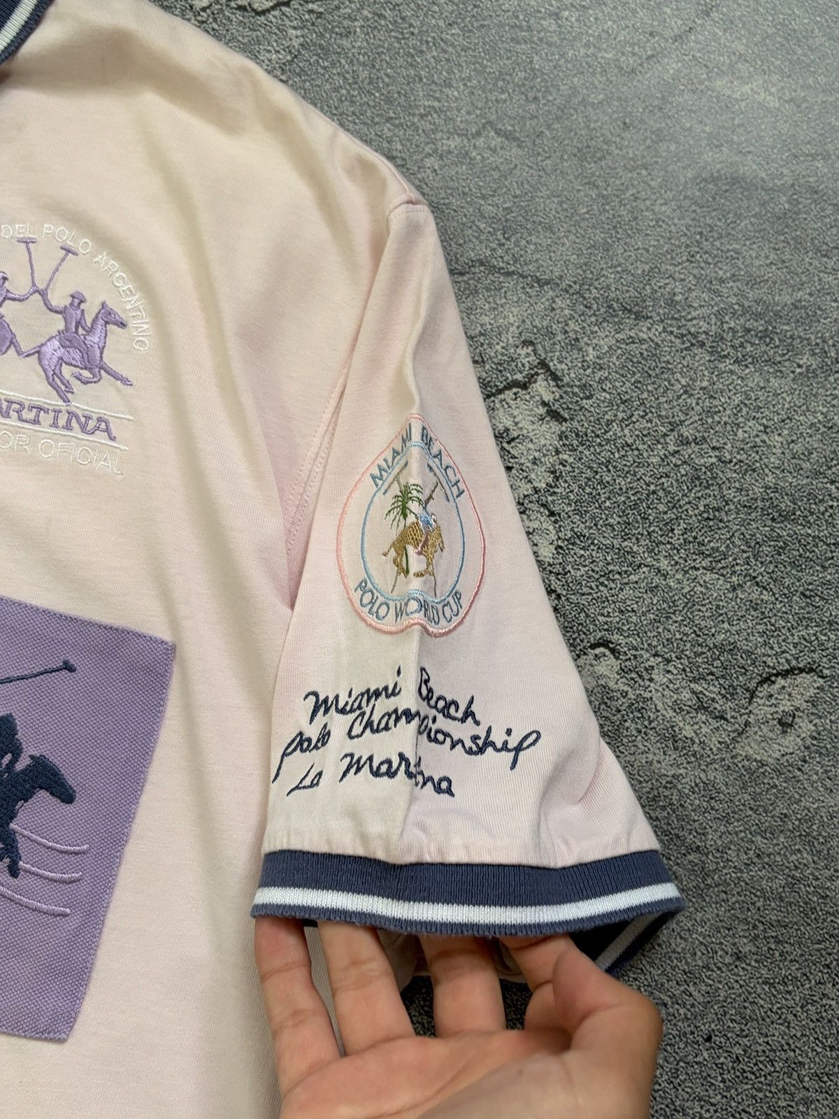 La Martina La Martina Argentina Ocean Polo Club Pink Patch Logo XXL Size US XXL / EU 58 / 5 - 10 Thumbnail