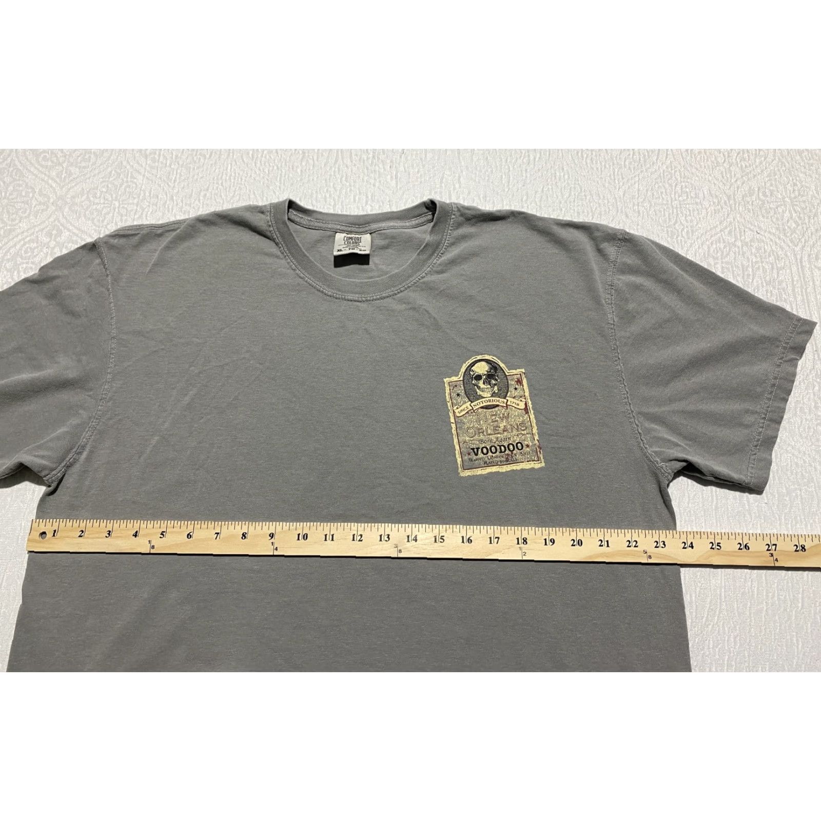Comfort Colors Comfort Colors Shirt New Orleans Voodoo Skull Graphic Tee Cotton Gray XL Mens Size US XL / EU 56 / 4 - 6 Thumbnail