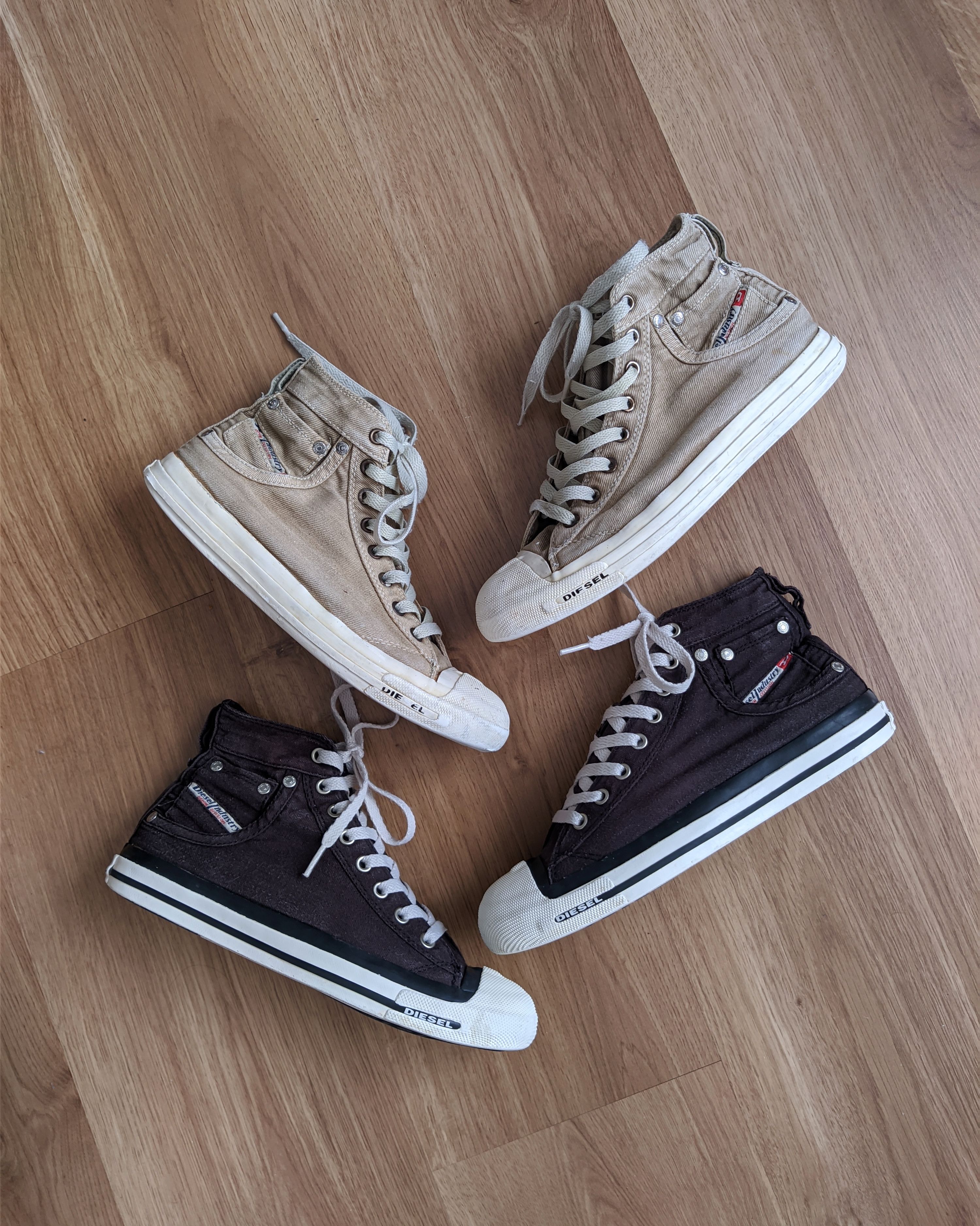 Diesel Vintage diesel hi top sneakers avant garde cotton Grailed