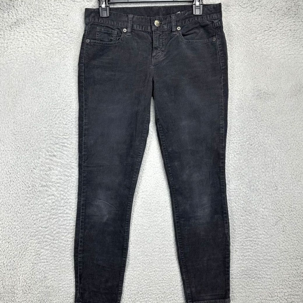 J.Crew J.CREW Pants Womens 27 Dark Grey Corduroy Chino Slim Fit Skinny Leg 5 Pockets Gray, Corduroy, Slim, Casual, Preppy, Womens, 27 Inseam Size 27" / US 4 / IT 40 - 2 Thumbnail