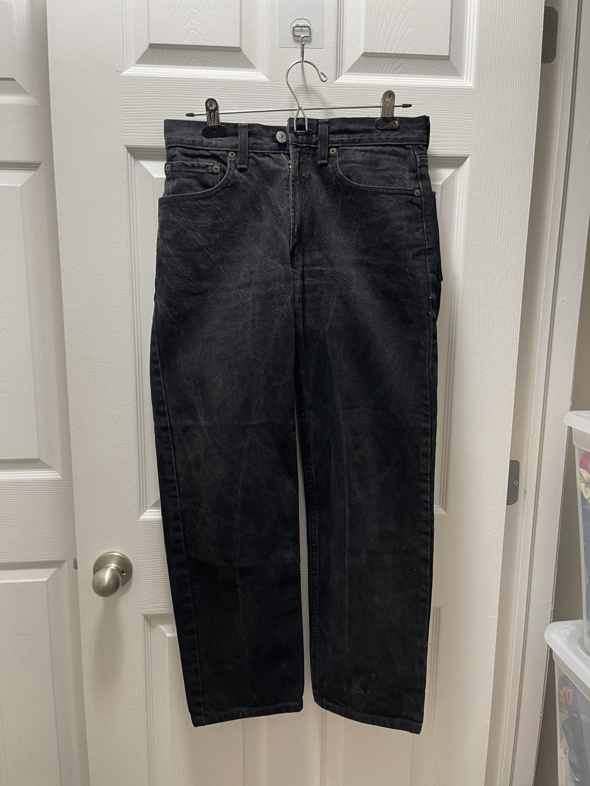 Levi's × Levi's Vintage Clothing Levi’s 550 Relaxed Fit Black Vintage Denim Jeans Size US 31 - 1 Thumbnail