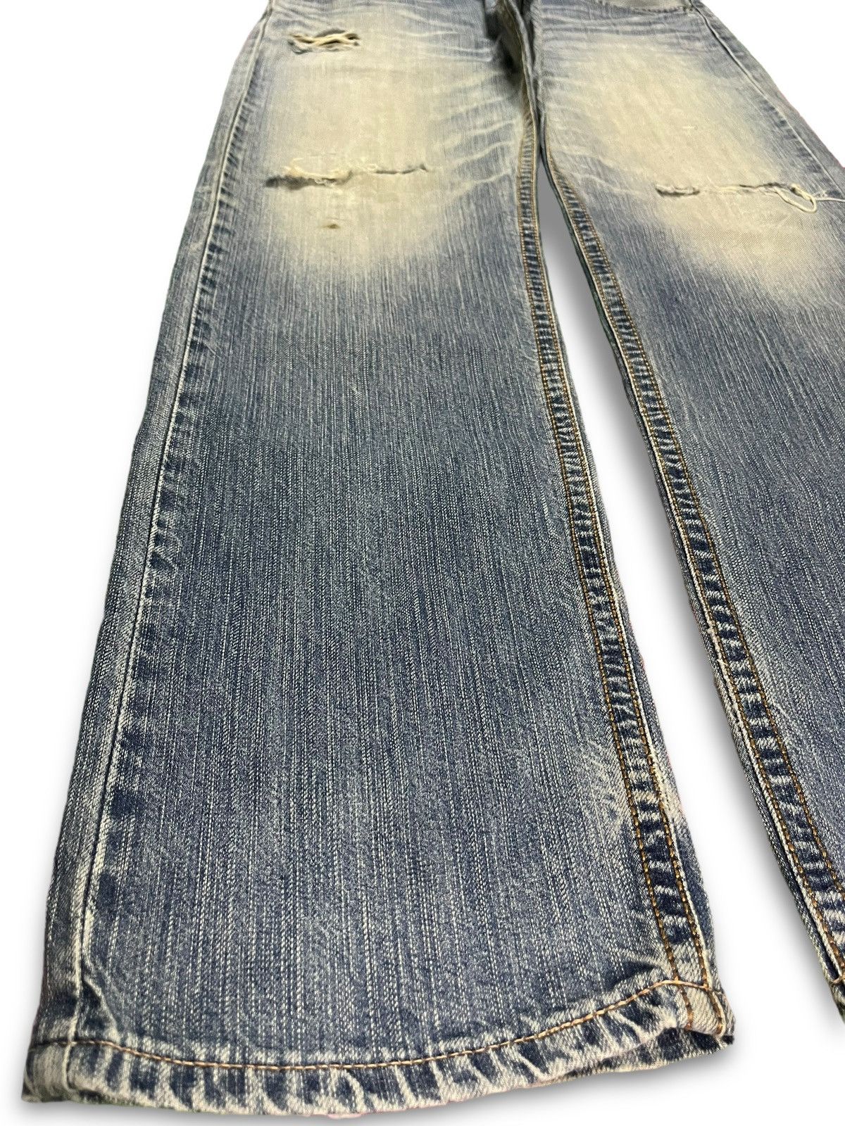 Edwin × Japanese Brand Exclusive Vintage Edwin Japan Light Wash Distressed Jeans Size US 34 / EU 50 - 6 Thumbnail
