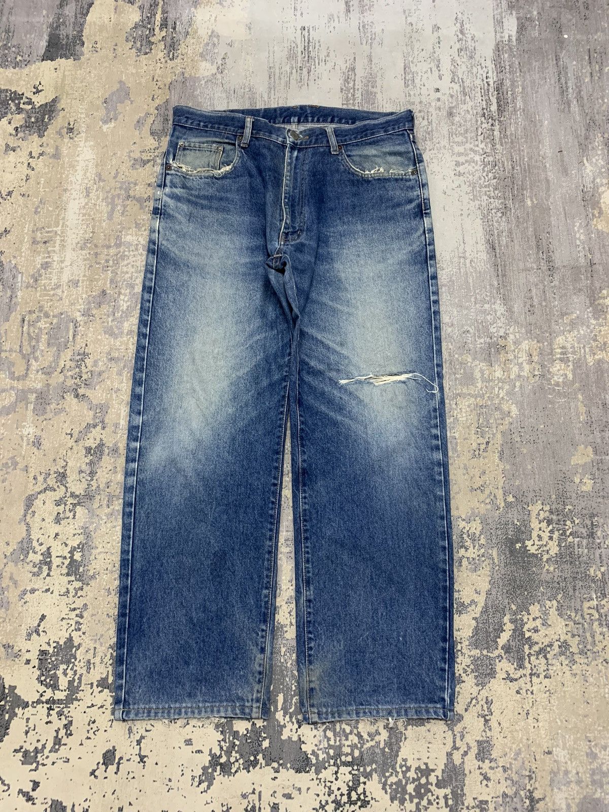 Japanese Brand Vintage Japanese Uniqlo Loose Baggy Jeans W35x29 Size US 35 - 1 Thumbnail