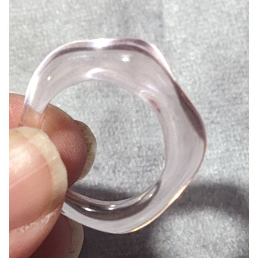 Other Abstract Pastel Pink Translucent Fashion Ring Size 8 Size ONE SIZE - 7 Thumbnail