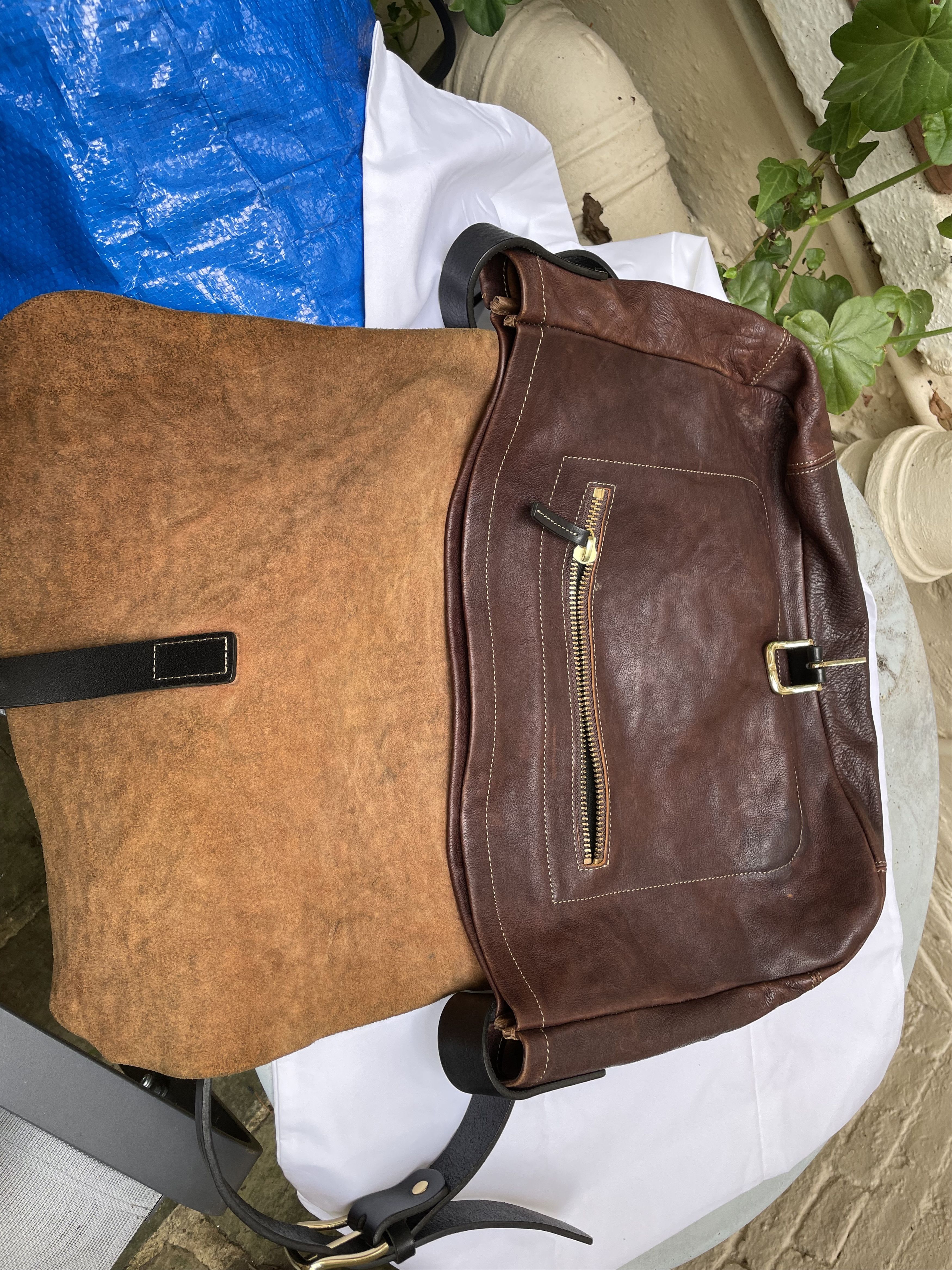 Ally Capellino Men's large leather crossbody satchel bag Size ONE SIZE - 3 Thumbnail