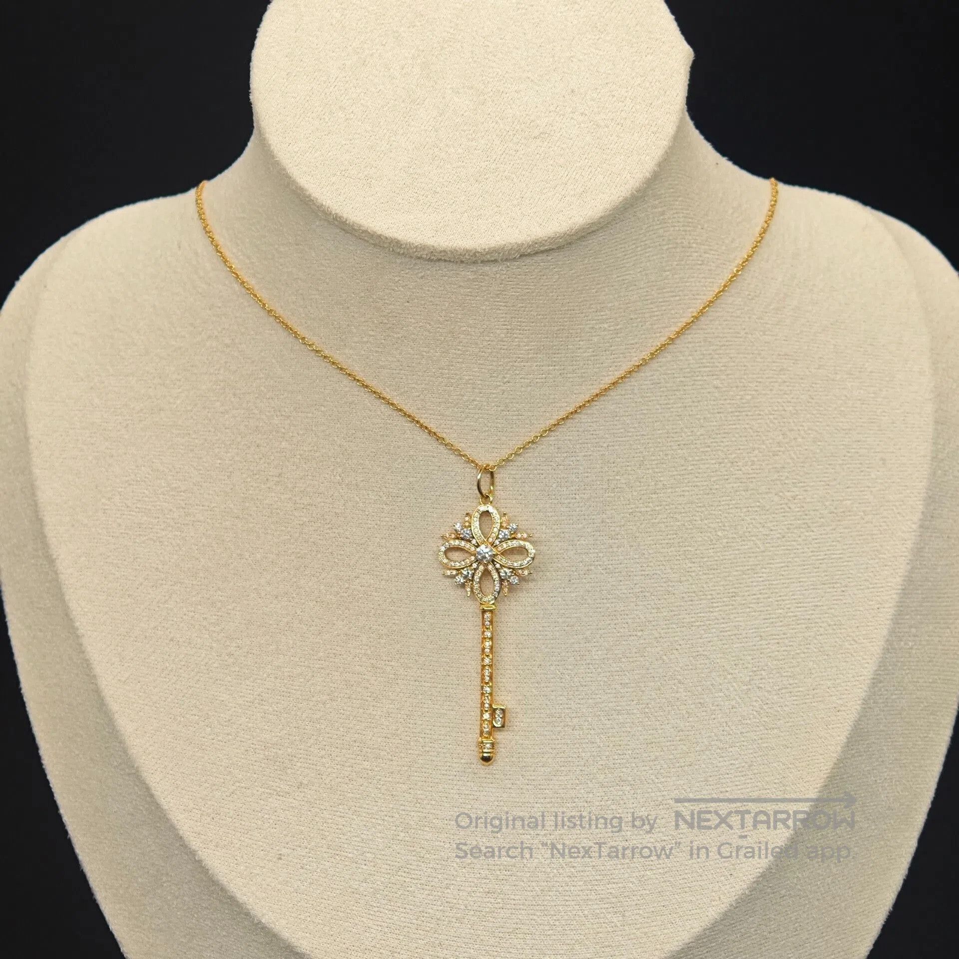 Tiffany & Co. Tiffany Victoria 18K Rose Gold Diamond Key Necklace. Size ONE SIZE - 9 Thumbnail