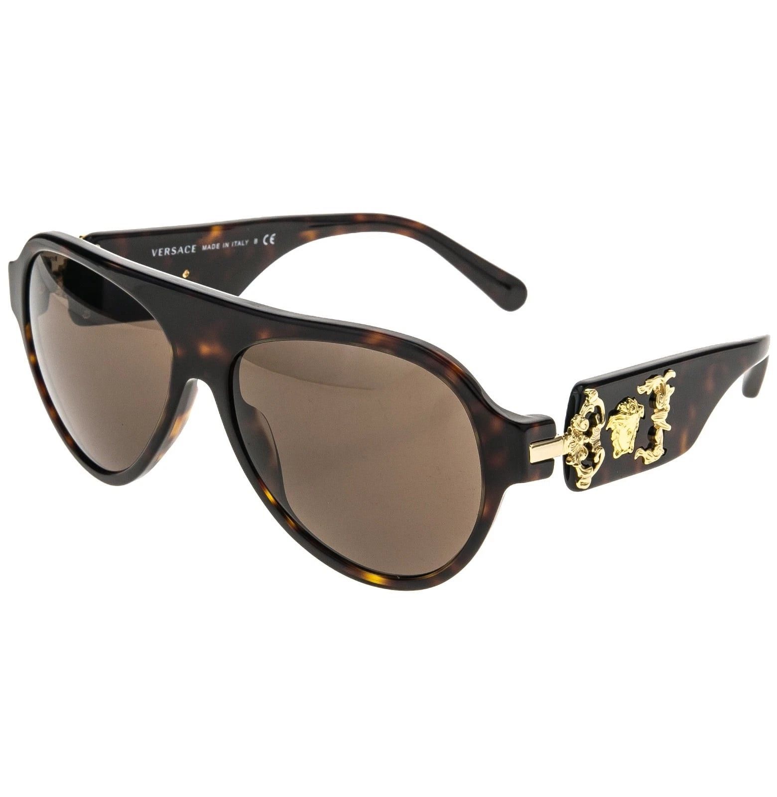 Versace VERSACE VE4323 4323 Rock Icon Baroque Aviator Sunglasses Size ONE SIZE - 8 Thumbnail