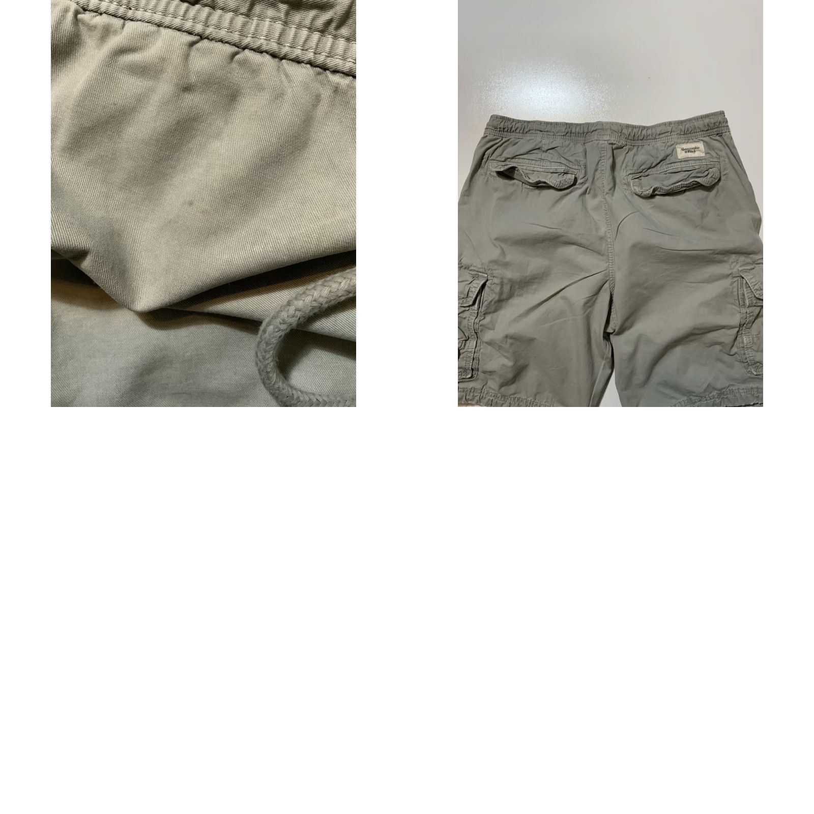Abercrombie & Fitch Abercrombie & Fitch New York Grey Cargo Cotton Twill Drawstring Shorts Sz. M Men Cargo Shorts Grey M Size US 31 - 8 Thumbnail