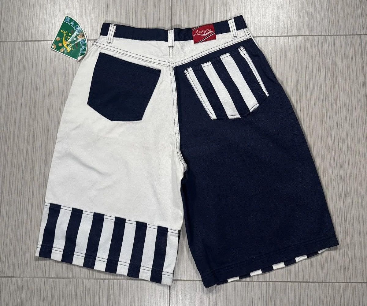 Vintage Vintage League Striped Denim Shorts (Size 33) NWT Size US 33 - 3 Thumbnail