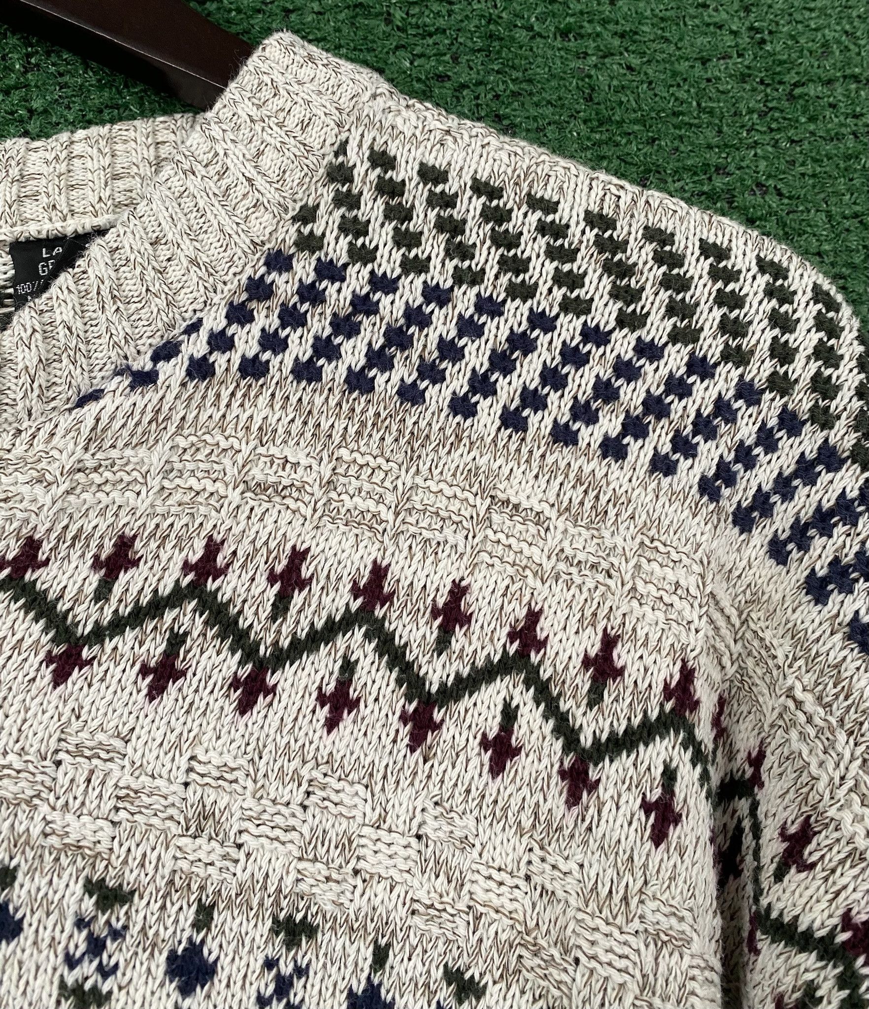 Jantzen 90’s Jantzen Sport Knit Henley Fair Isle Sweater Large Size US L / EU 52-54 / 3 - 4 Thumbnail