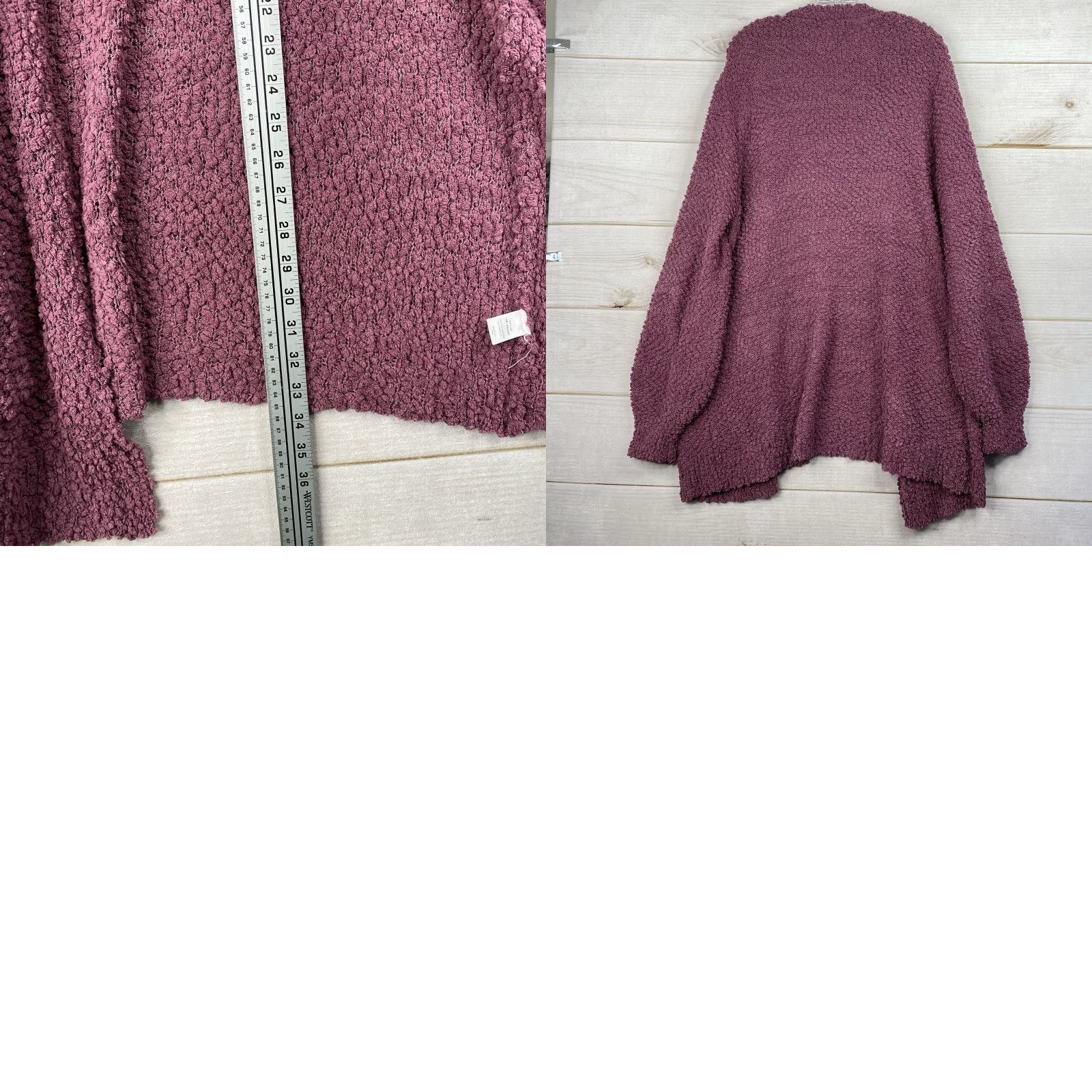 Vintage Zenana Outfitters Cardigan Sweater Womens 1X Teal Popcorn Knit Open Front Pockets Ribbed Thigh-Length Casual 80s Classic Outdoor Balloon Sleeve Size XL / US 12-14 / IT 48-50 - 8 Thumbnail