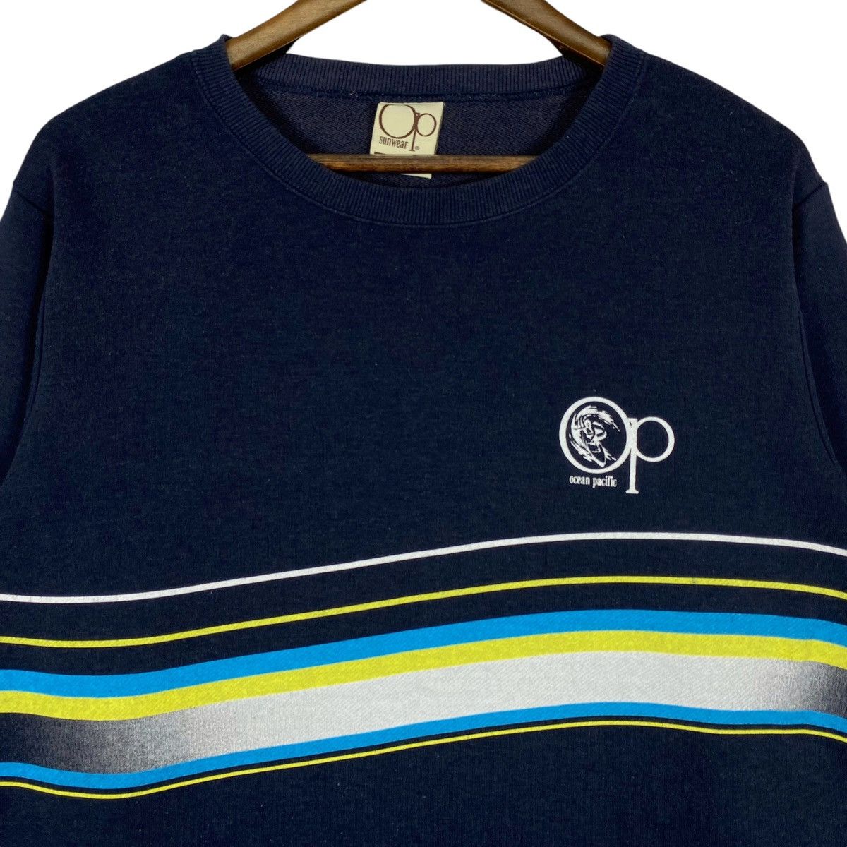 Ocean Pacific × Vintage Vintage Ocean Pasific Crewneck Sweatshirt Navy Blue Pullover Size US XL / EU 56 / 4 - 4 Thumbnail