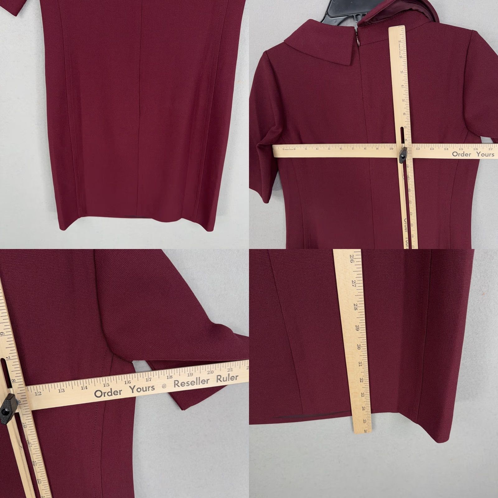 Trina Turk Trina Turk Dress Womens 0 Red Collared Short Sleeve Mini Shift Pockets Workwear Dress Size 25" / US 0 / IT 36 - 8 Thumbnail