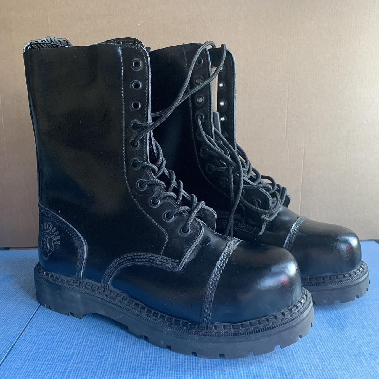 image of Dr Martens x Grind London Grinders Uk10 Steel Toe Shoes in Black, Men's (Size 11)
