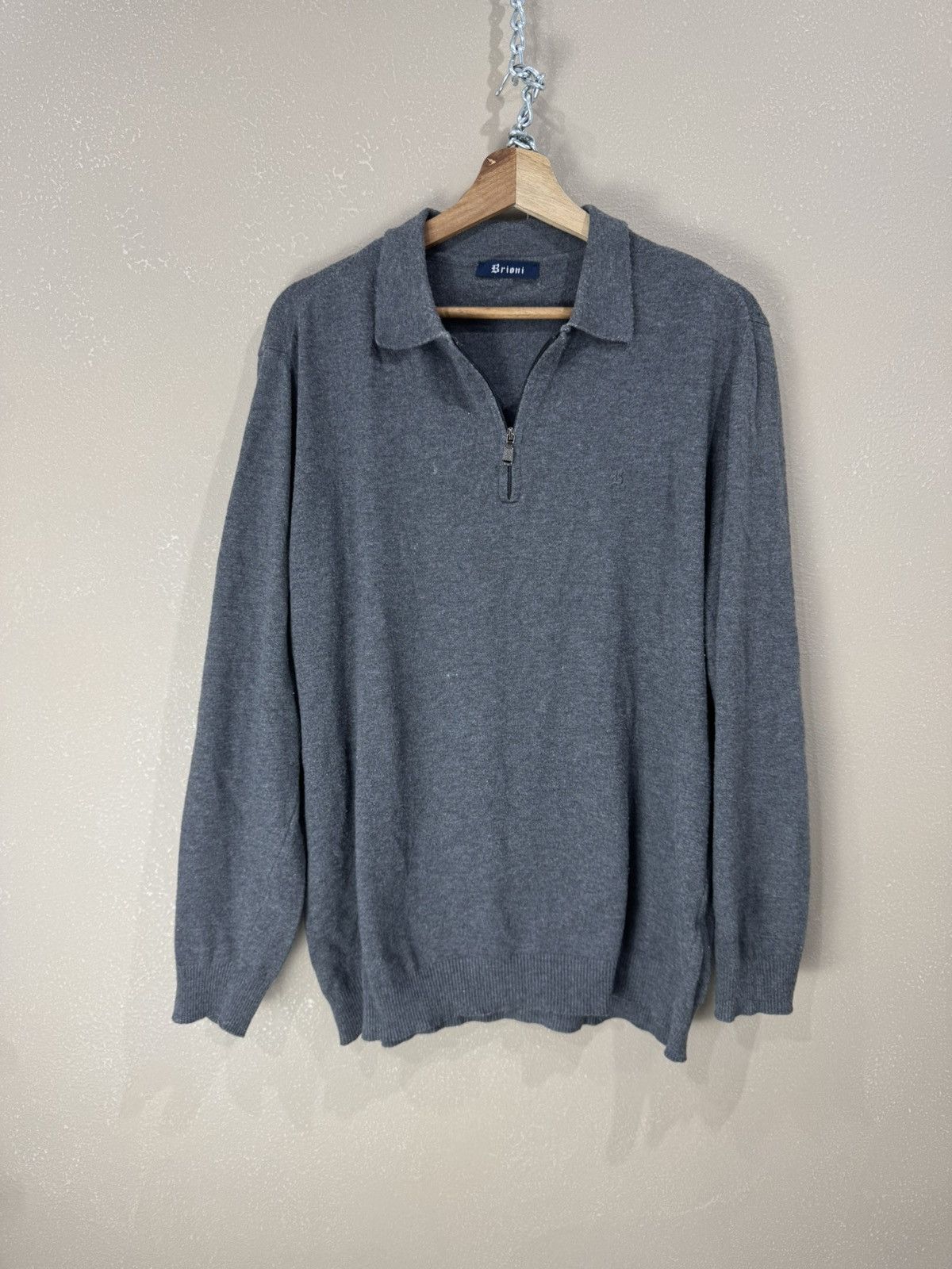 Brioni 90s BRIONI 1/4 sweater wool old money luxury Size US L / EU 52-54 / 3 - 1 Thumbnail