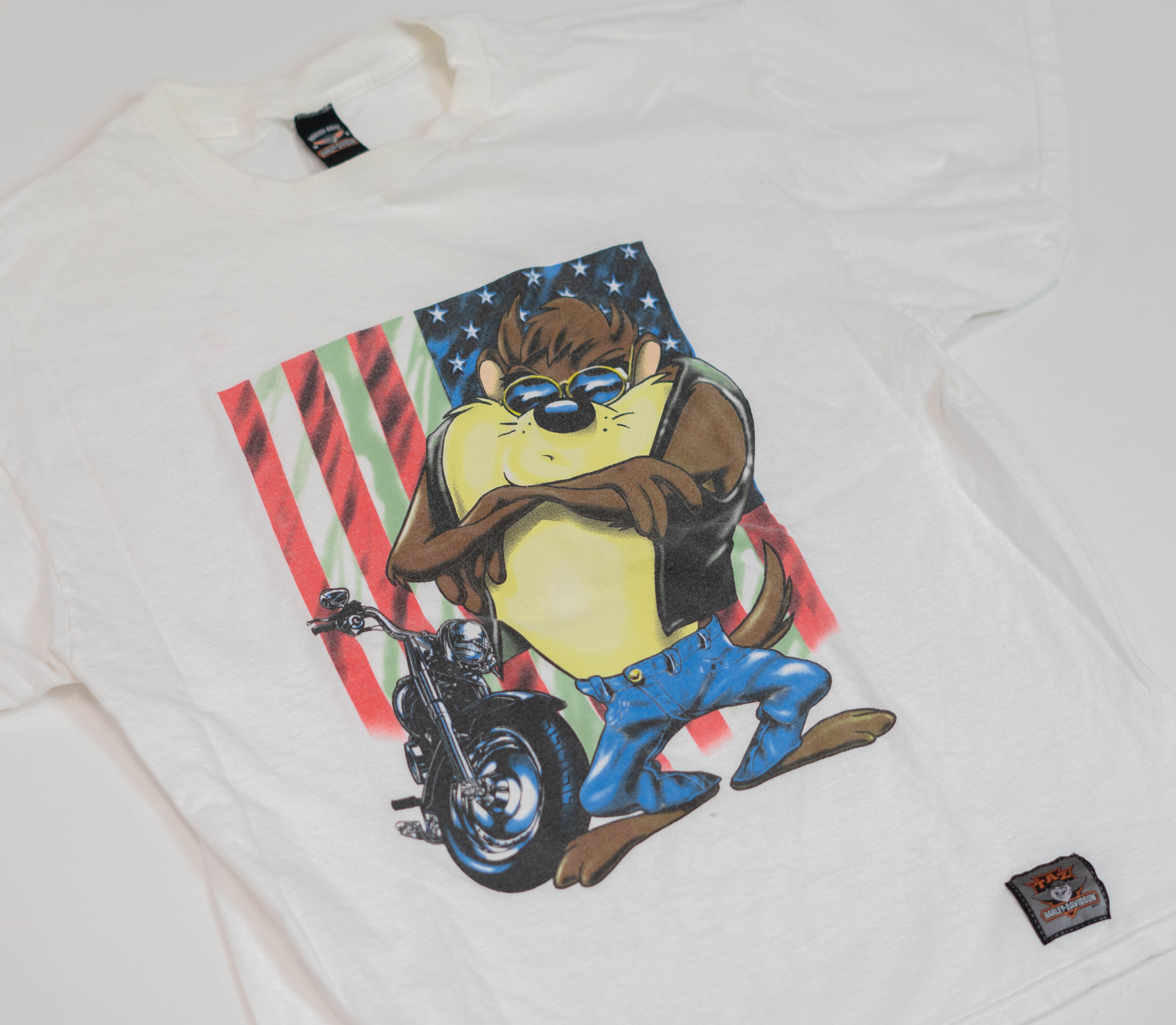 Cartoon Network × Harley Davidson × Vintage Vintage Taz Harley Davidson T-Shirt Men Sz XL Looney Tunes Size US XL / EU 56 / 4 - 3 Thumbnail