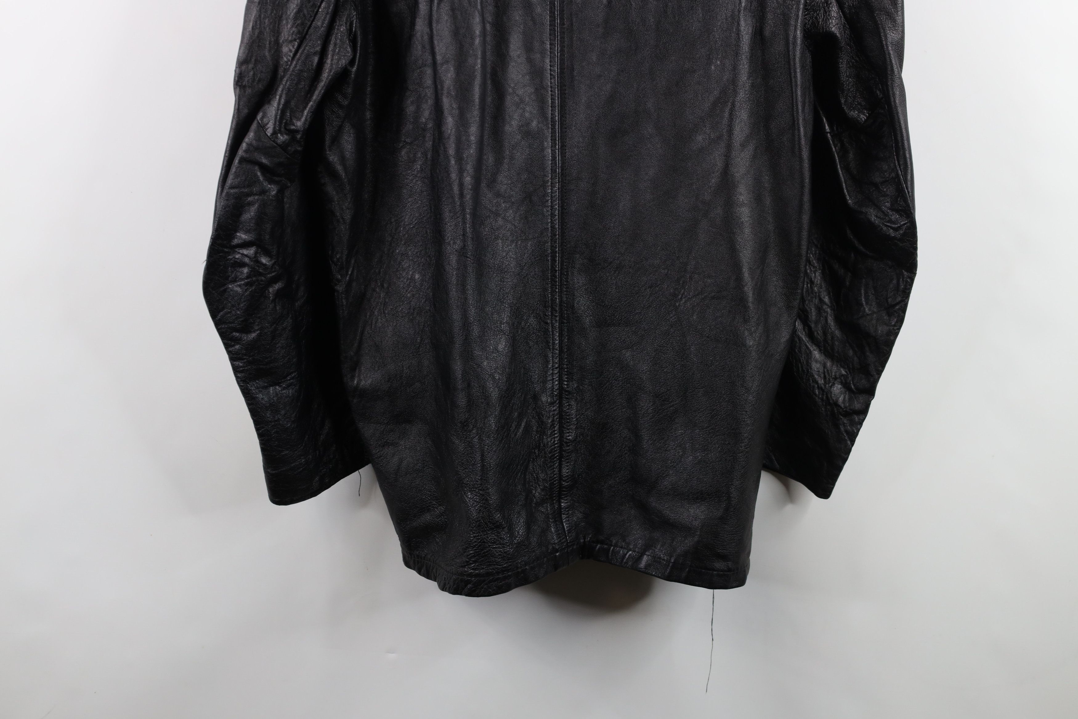Vintage Vintage 70s Streetwear Full Button Leather Jacket Black Size US L / EU 52-54 / 3 - 16 Thumbnail
