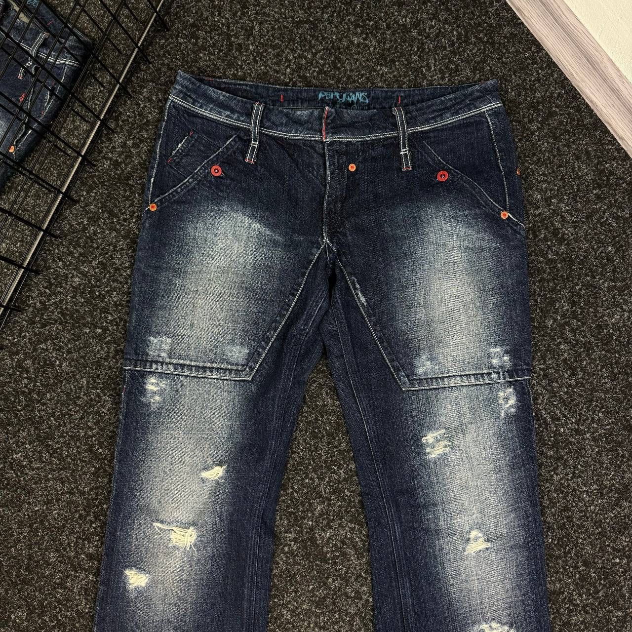 Pepe Jeans Vintage Low Rise avant Garde flared butcut denim pants navy Size US 34 / EU 50 - 3 Thumbnail