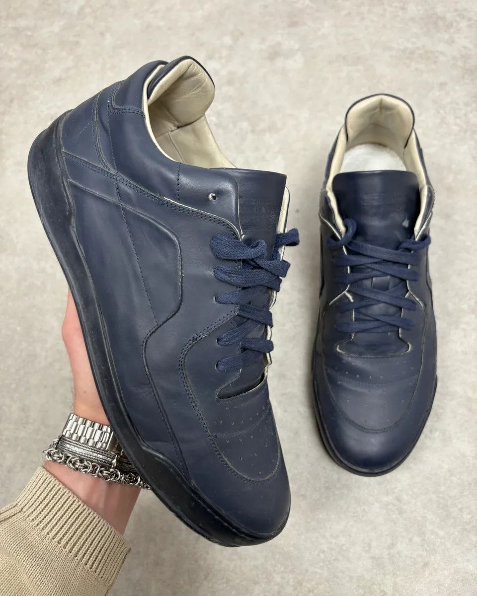 Maison Margiela Maison Margiela Navy Leather Sneakers Size US 12 / EU 45 - 1 Thumbnail