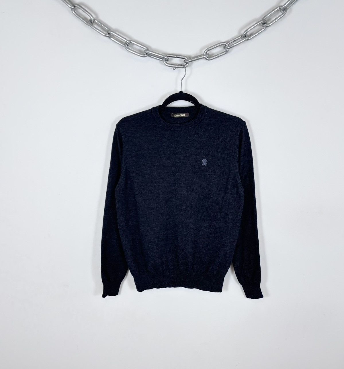 Roberto Cavalli Roberto Cavalli Men’s Dark Grey/Black Acrylic Wool Sweater Size US L / EU 52-54 / 3 - 1 Thumbnail